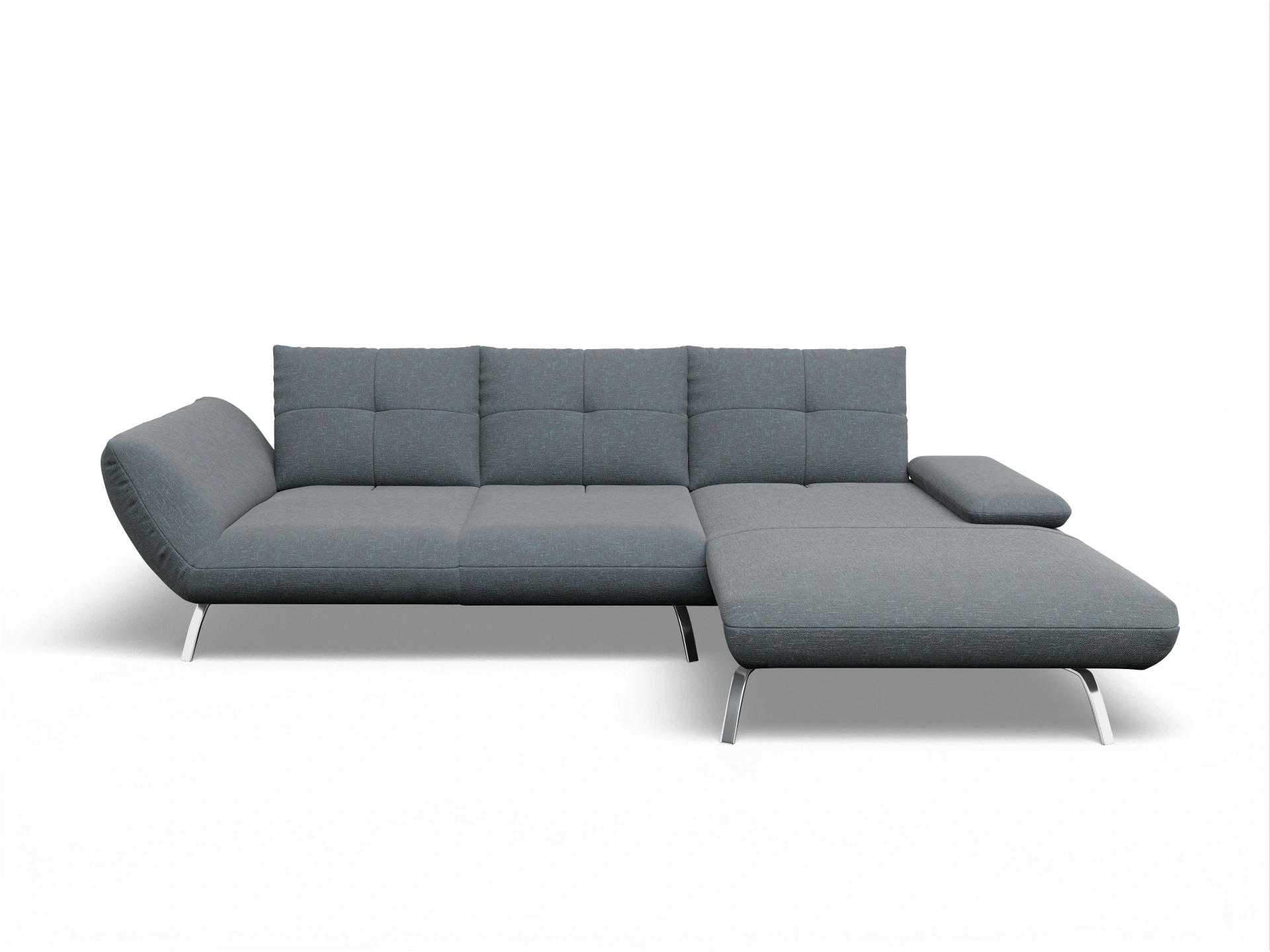 Ansicht des Produktes Dubai Ecksofa rechts Abschluss offen in Stoff Grau