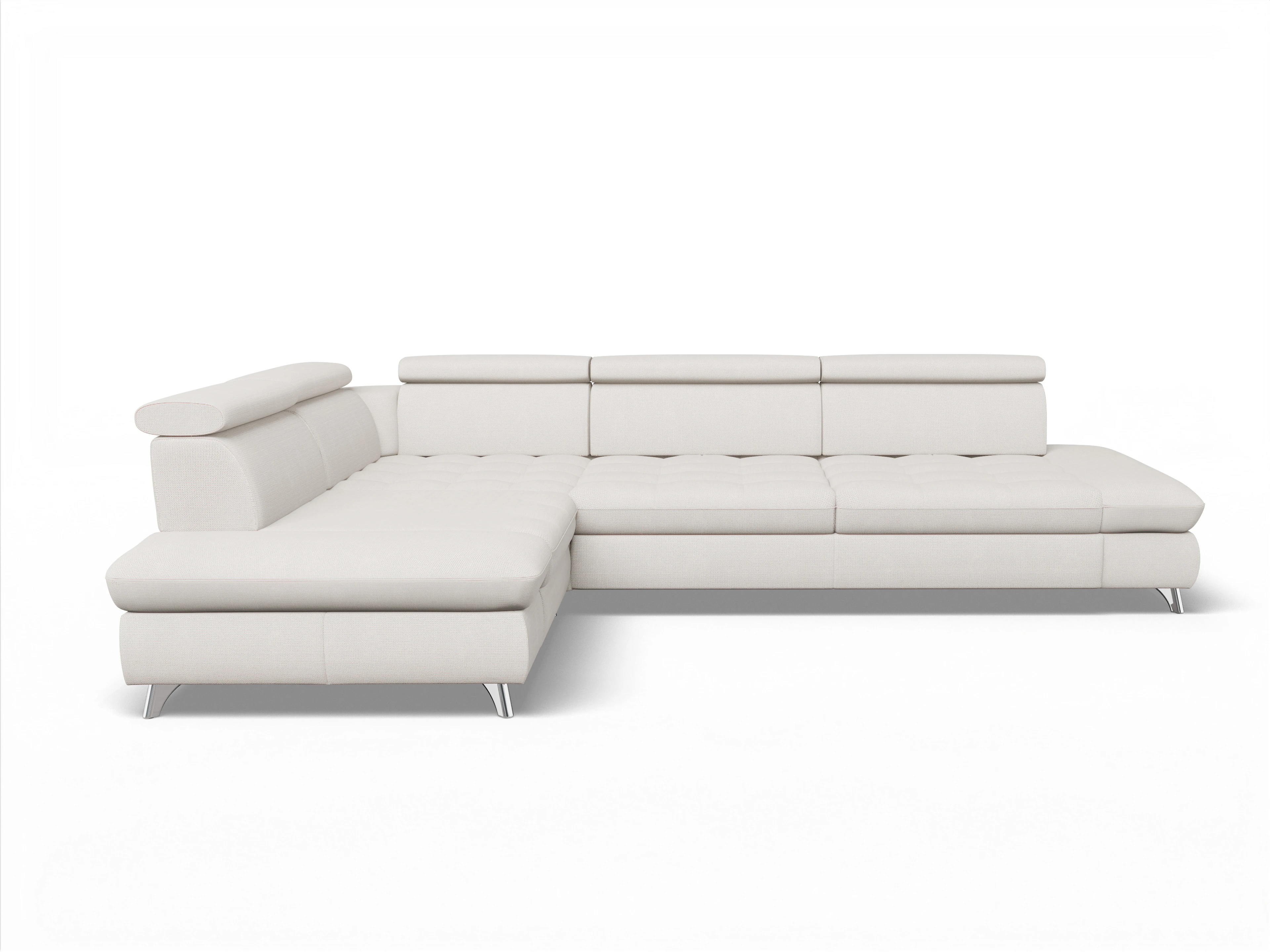 Ansicht des Produktes Memphis Stoff Ecksofa links mit Armlehne in Stoff Beige