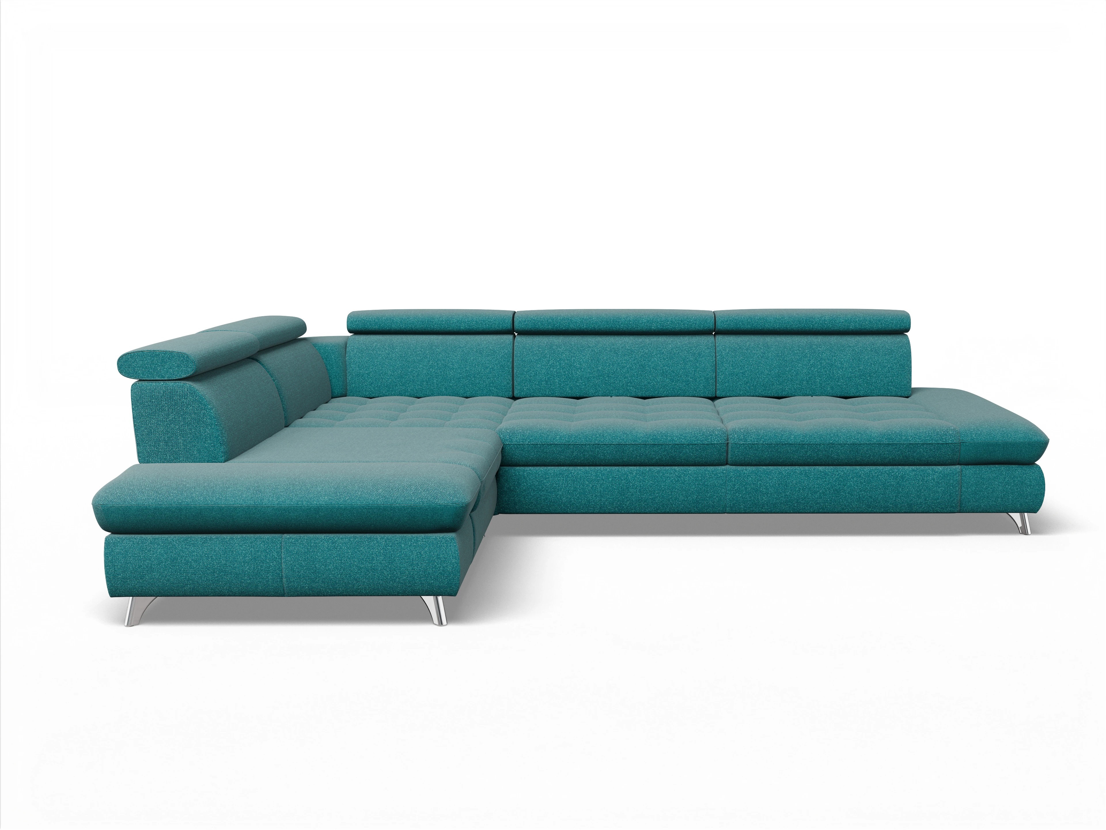 Ansicht des Produktes Memphis Stoff Ecksofa links mit Armlehne in Stoff Gelb