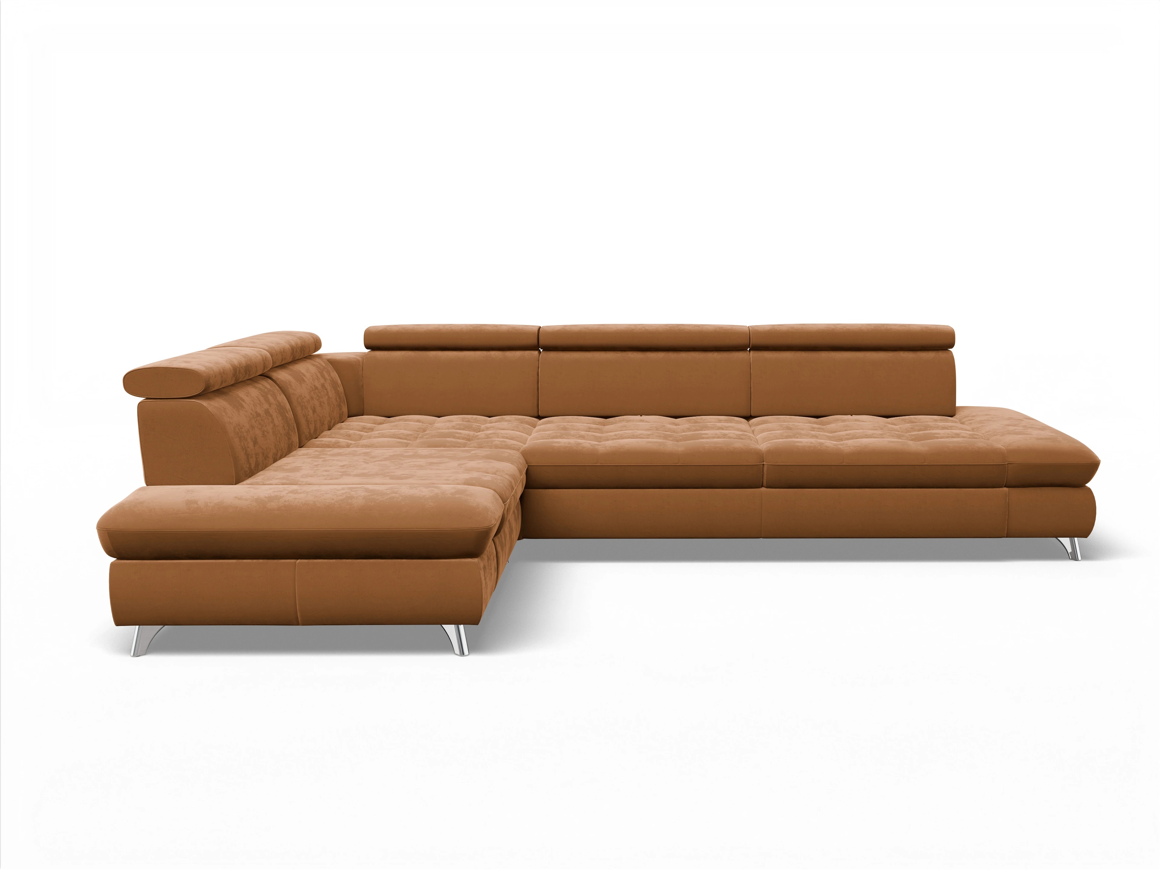 Ansicht des Produktes Memphis Stoff Ecksofa links mit Armlehne in Stoff Gelb