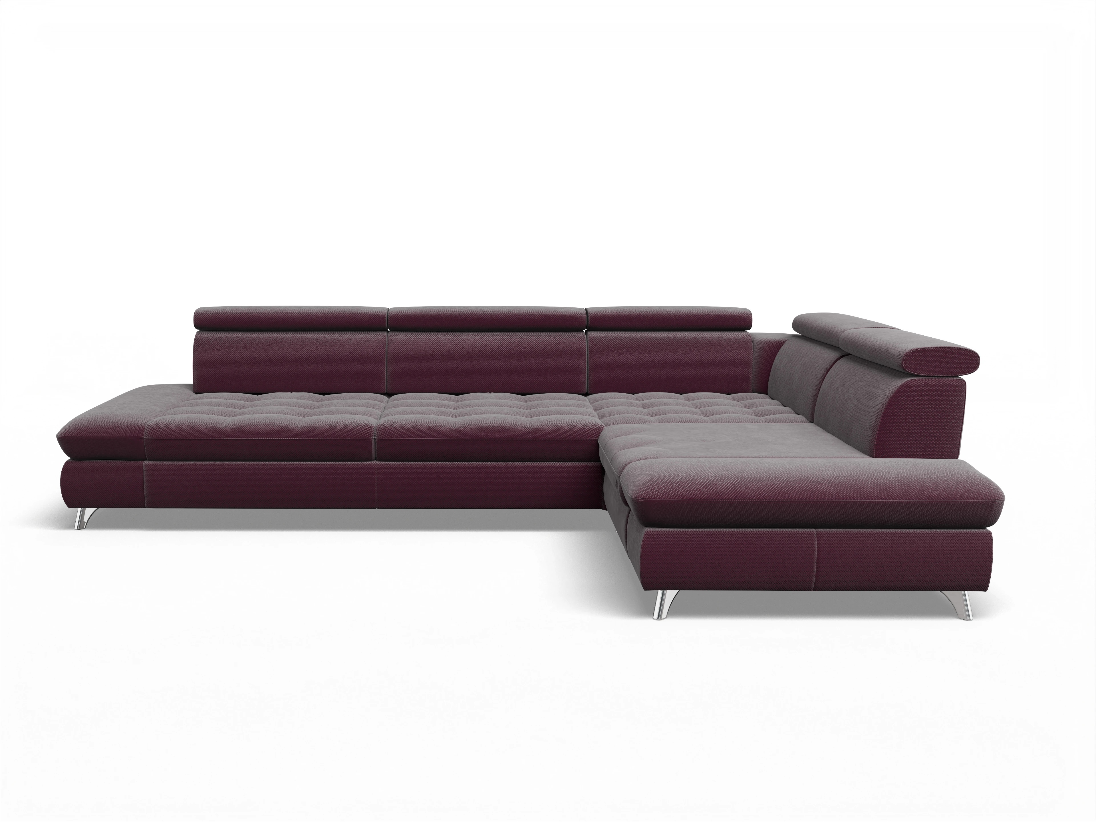 Ansicht des Produktes Memphis Stoff Ecksofa rechts mit Armlehne in Stoff Rot