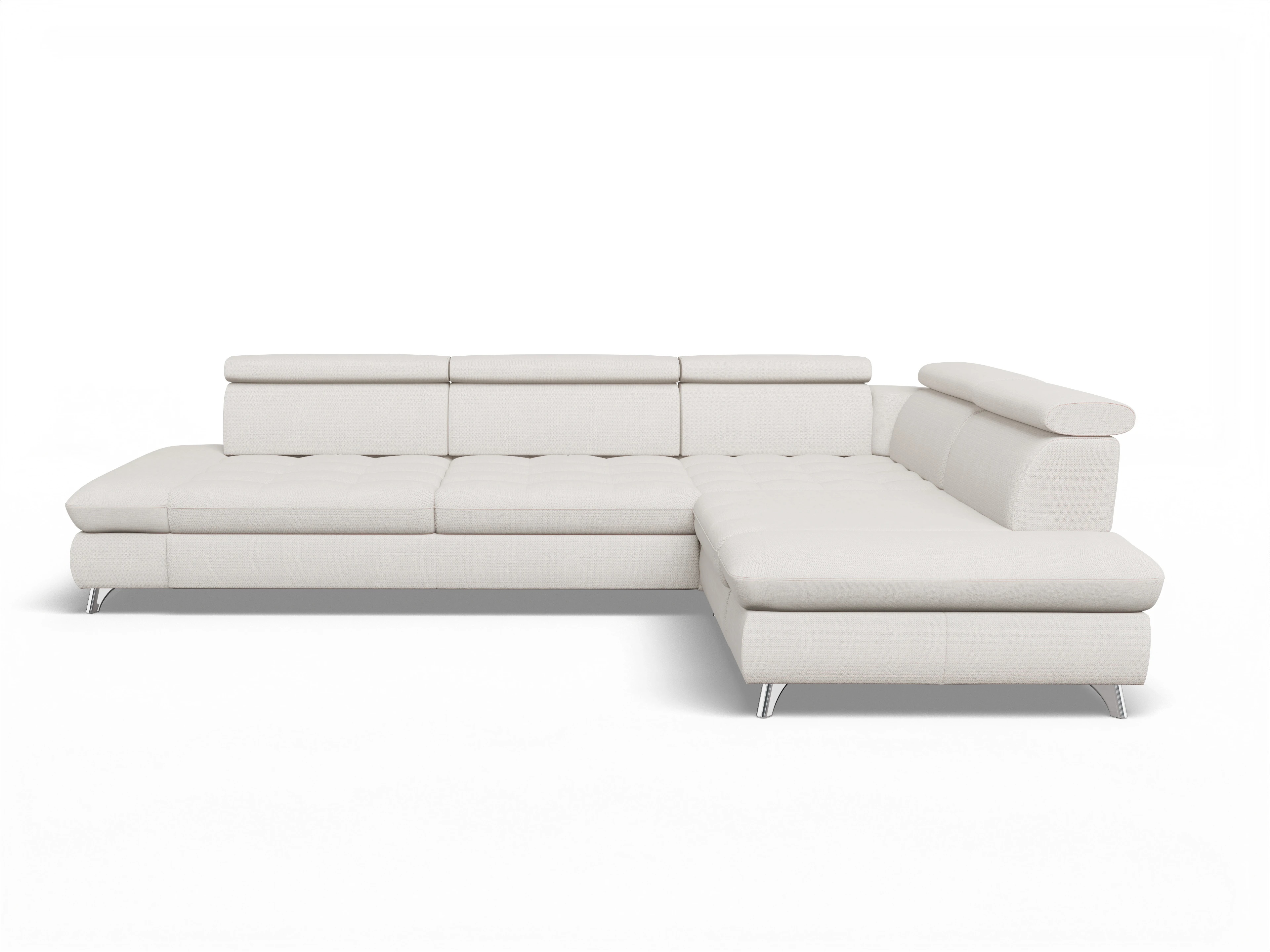 Ansicht des Produktes Memphis Stoff Ecksofa rechts mit Armlehne in Stoff Beige