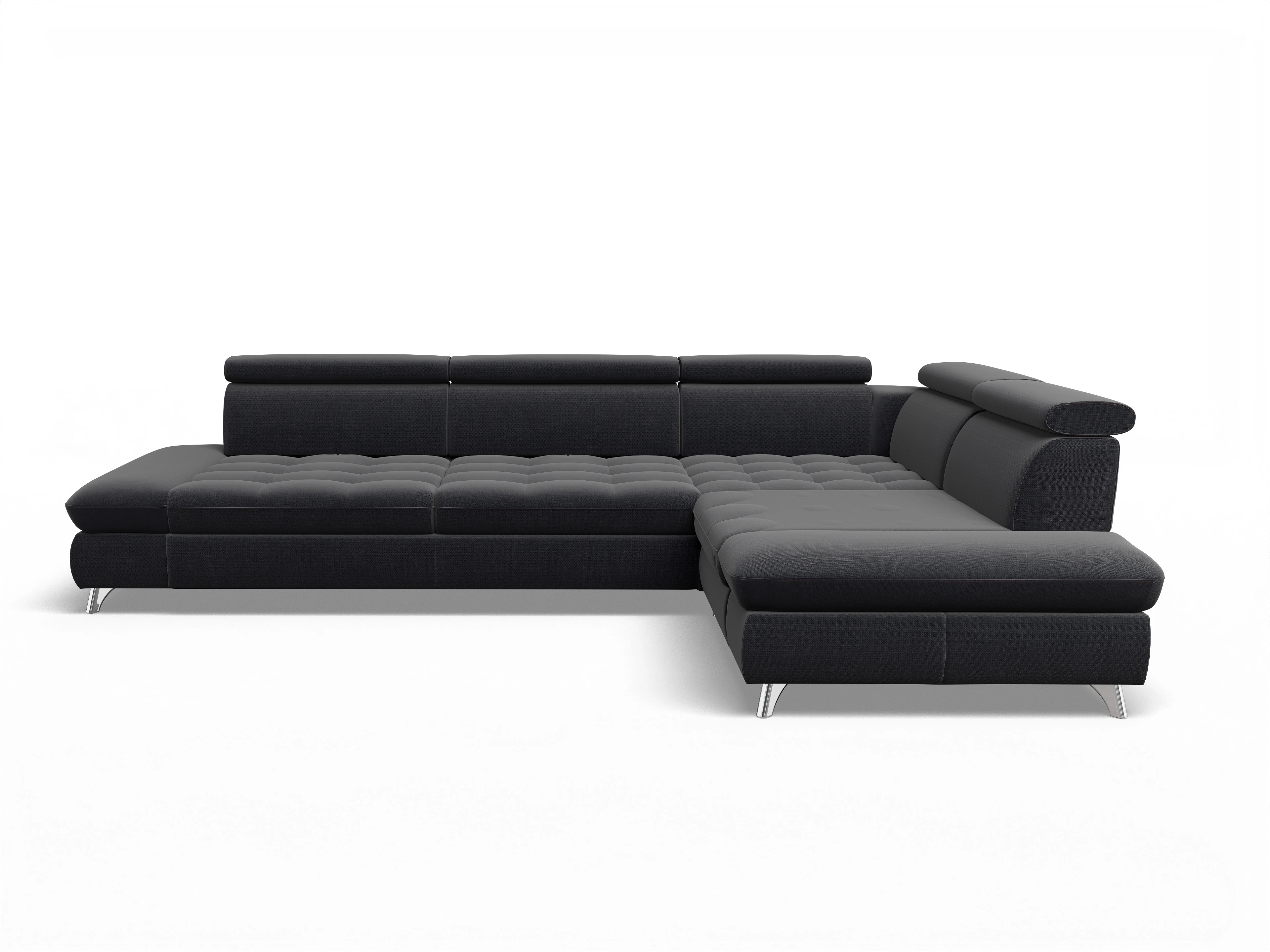 Ansicht des Produktes Memphis Stoff Ecksofa rechts mit Armlehne in Stoff Blau