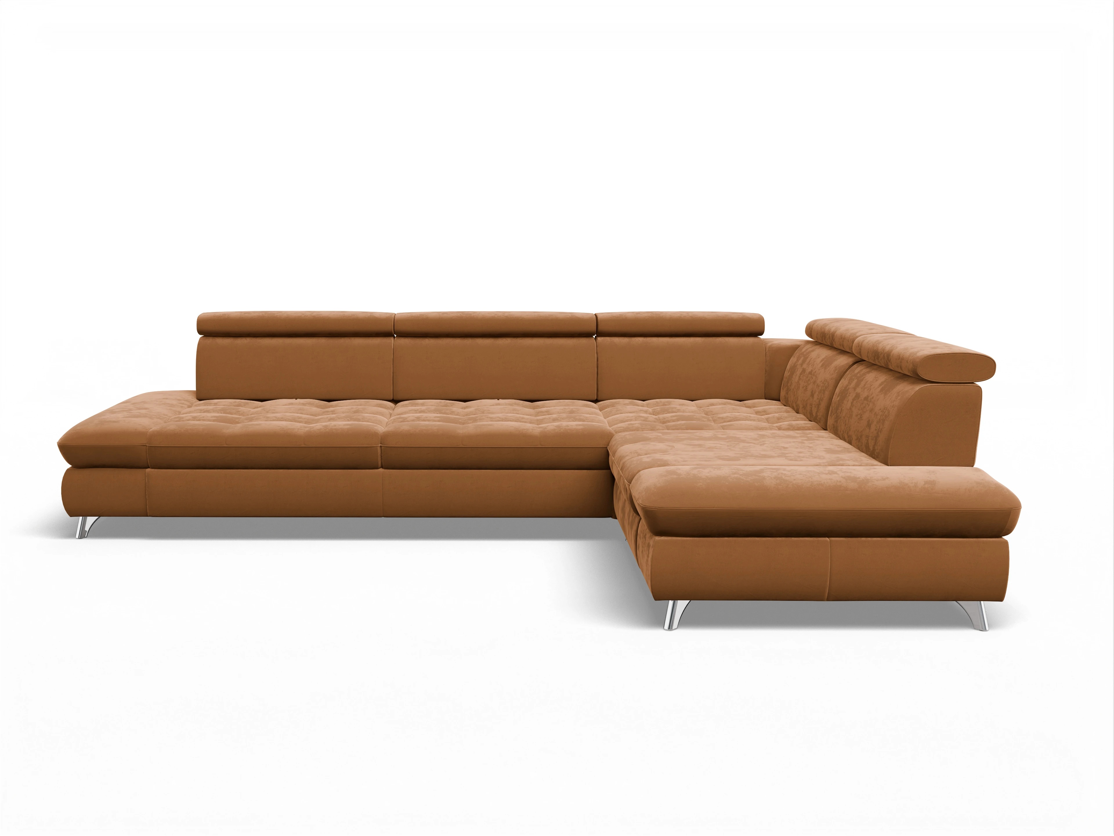 Ansicht des Produktes Memphis Stoff Ecksofa rechts mit Armlehne in Stoff Gelb