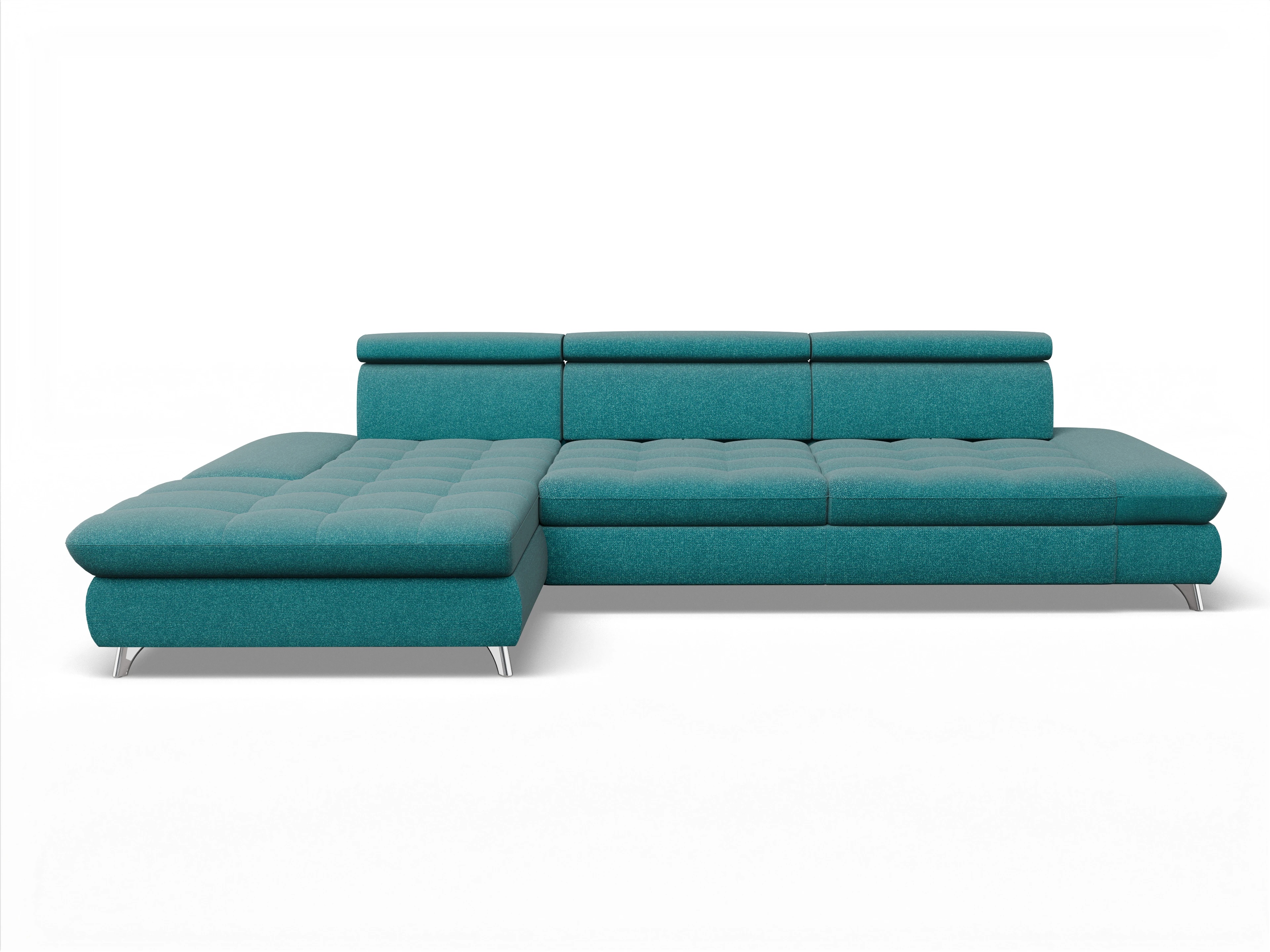 Ansicht des Produktes Memphis Stoff Ecksofa links Abschluss offen in Stoff Gelb