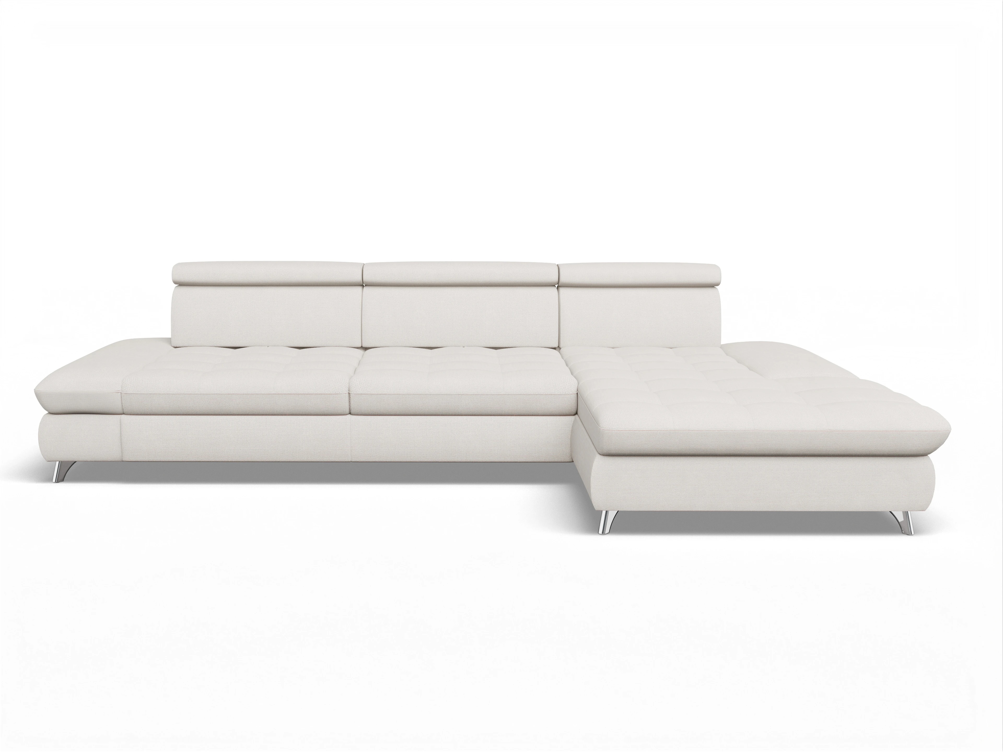 Ansicht des Produktes Memphis Stoff Ecksofa rechts Abschluss offen in Stoff Beige