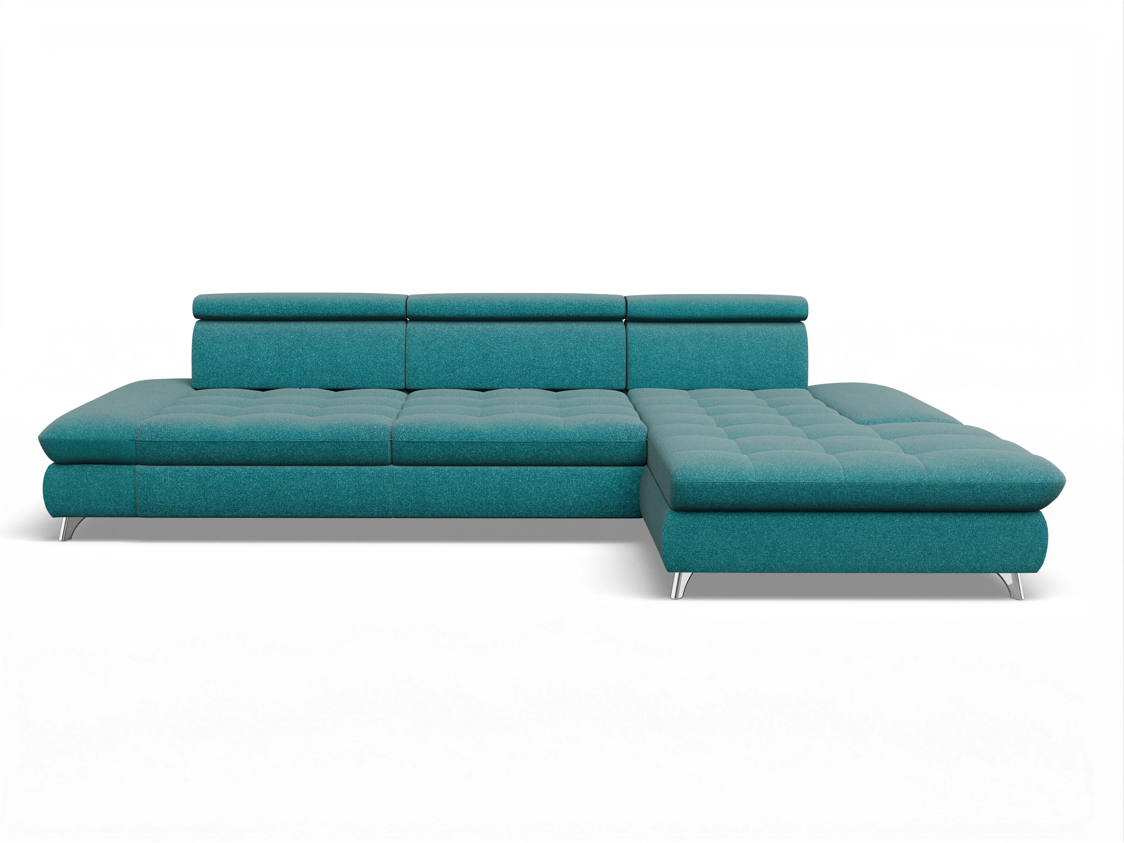 Ansicht des Produktes Memphis Stoff Ecksofa rechts Abschluss offen in Stoff Gelb