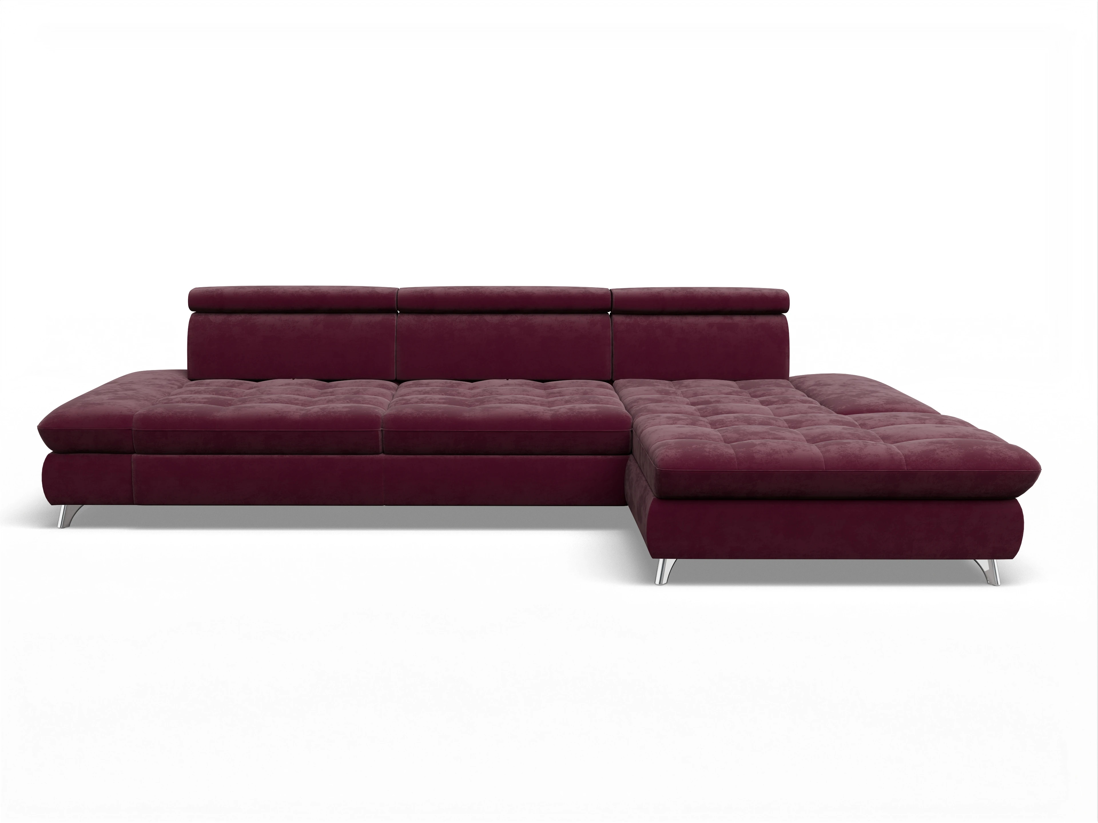 Ansicht des Produktes Memphis Stoff Ecksofa rechts Abschluss offen in Stoff Rot