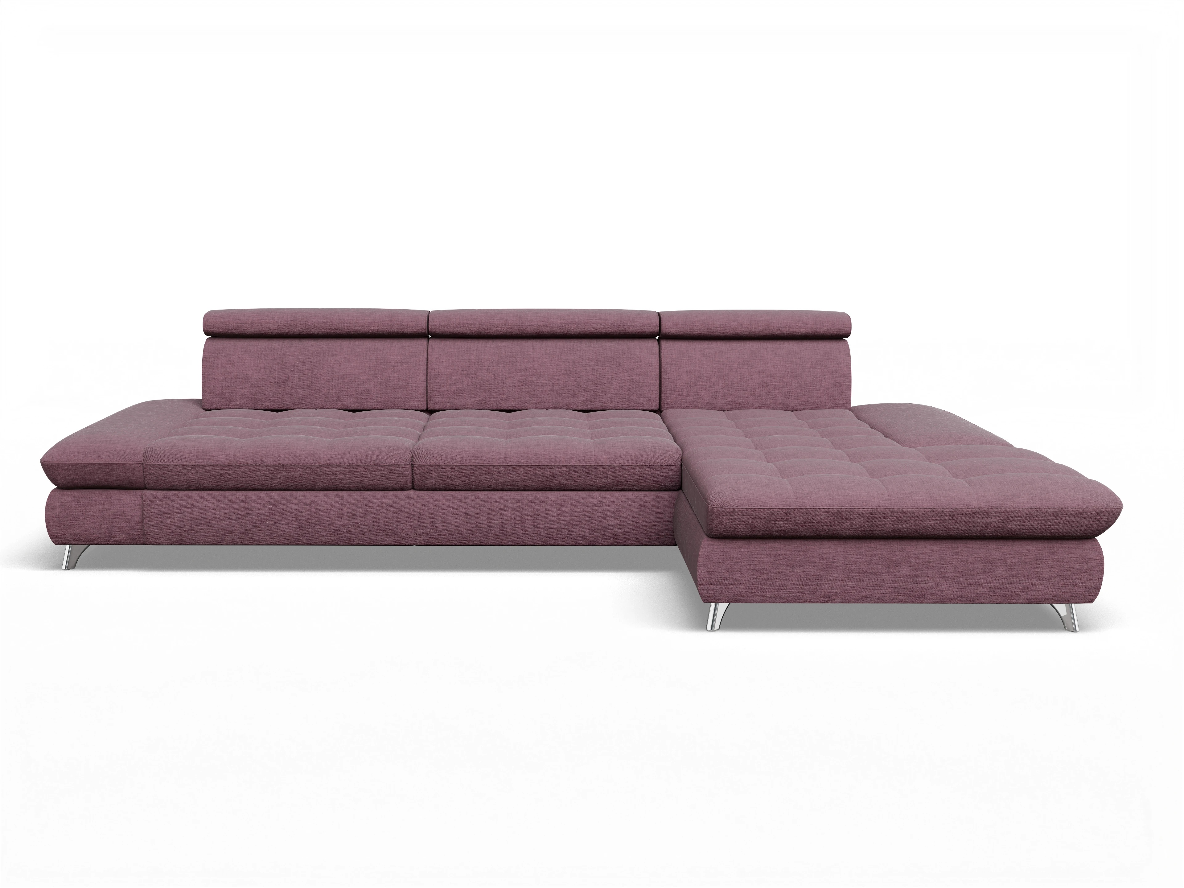 Ansicht des Produktes Memphis Stoff Ecksofa rechts Abschluss offen in Stoff Rot