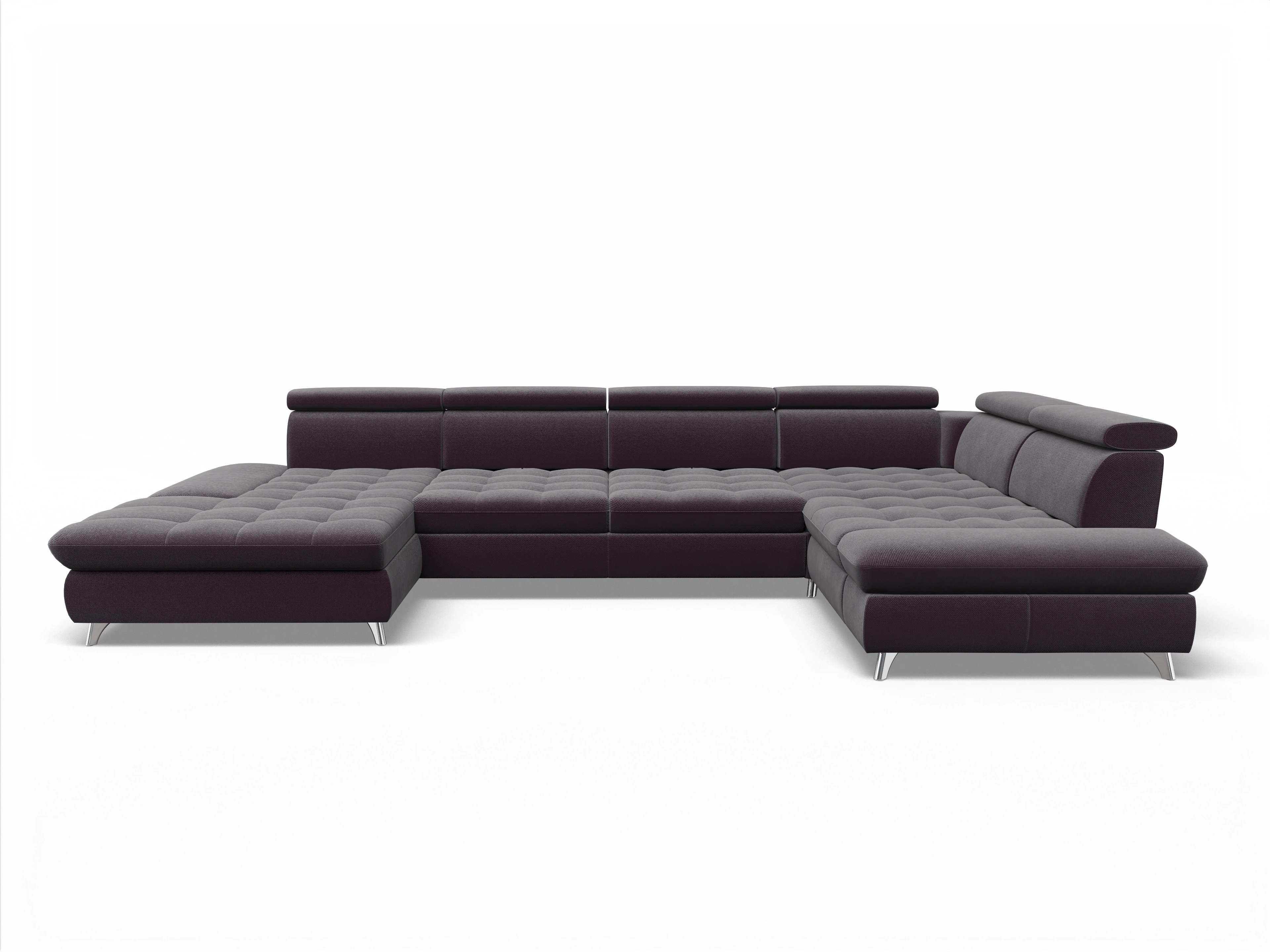 Ansicht des Produktes Memphis Stoff Wohnlandschaft Armlehne rechts Abschluss offen links in Stoff Rot