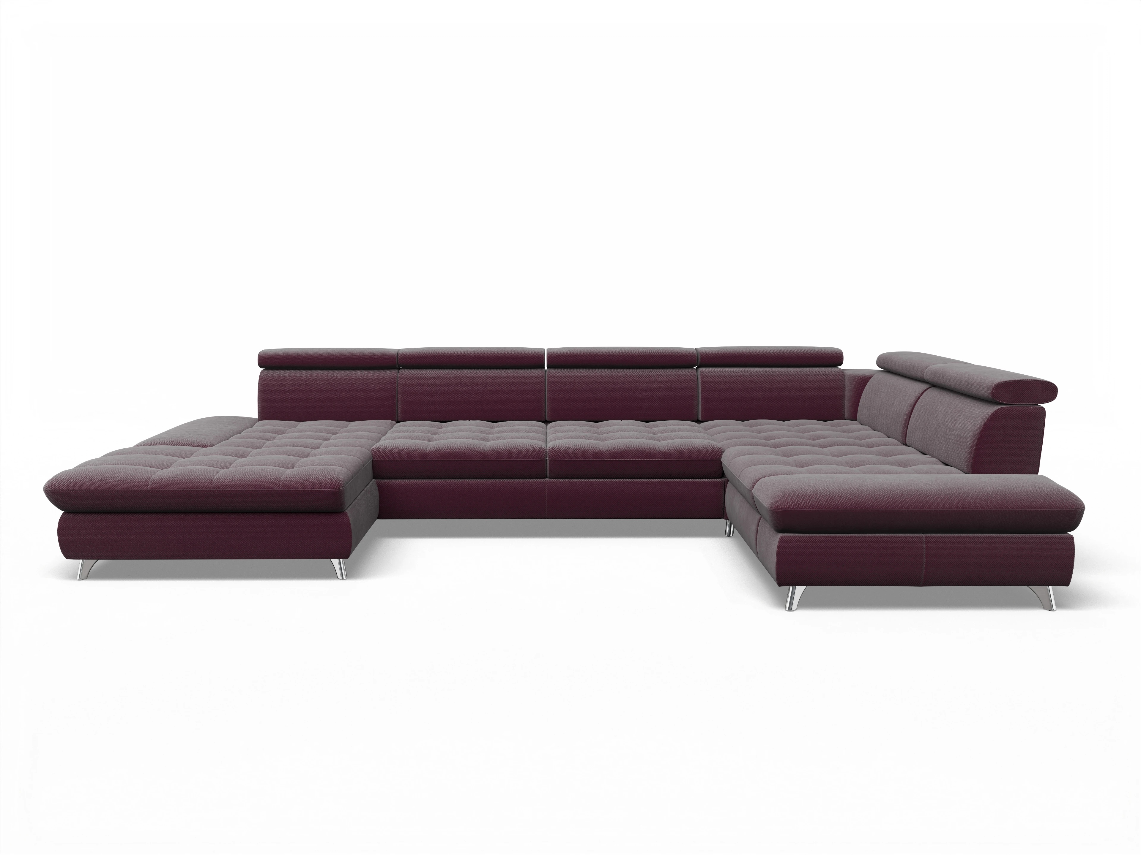 Ansicht des Produktes Memphis Stoff Wohnlandschaft Armlehne rechts Abschluss offen links in Stoff Rot