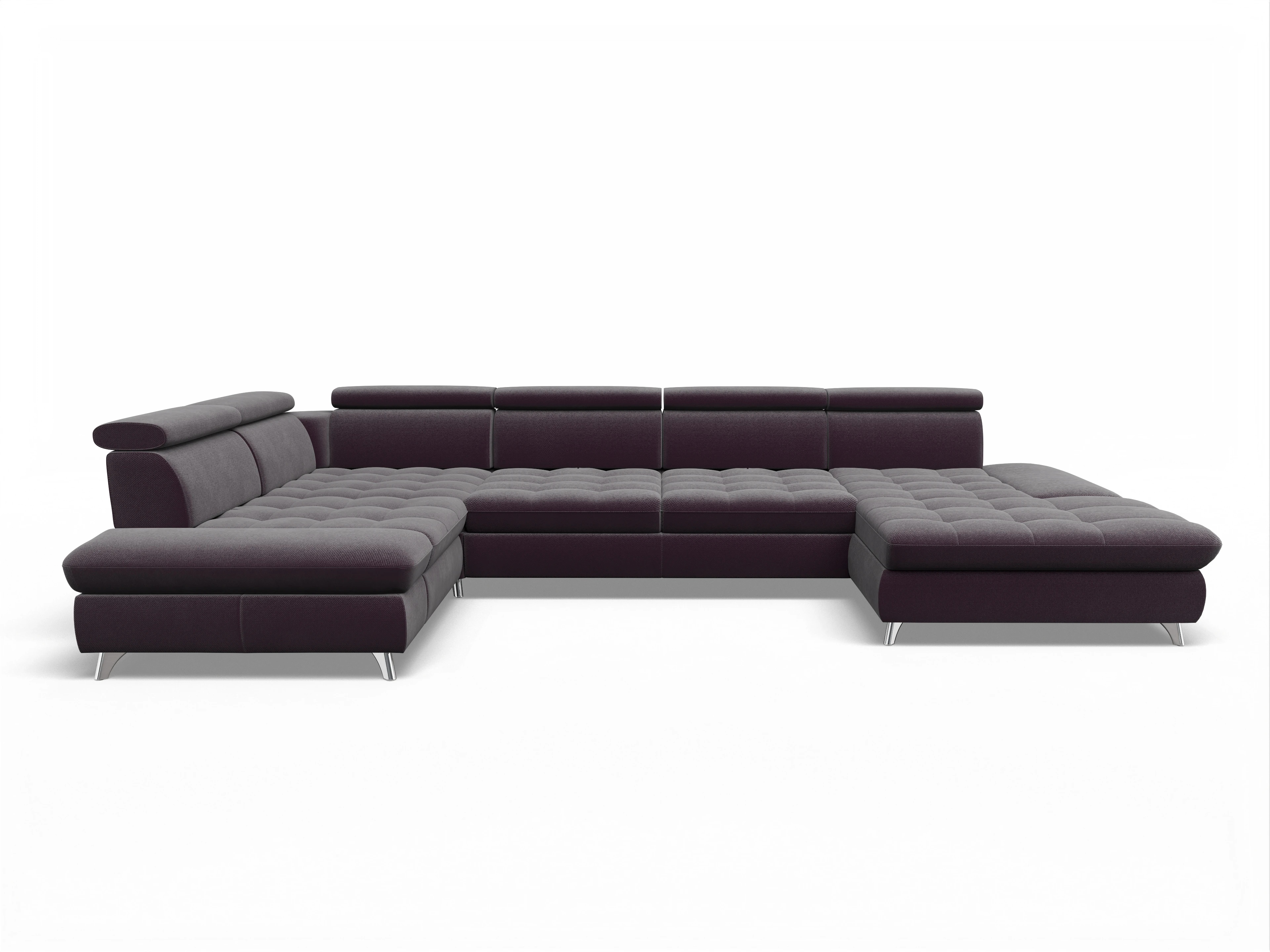 Ansicht des Produktes Memphis Stoff Wohnlandschaft Armlehne links Abschluss offen rechts in Stoff Rot