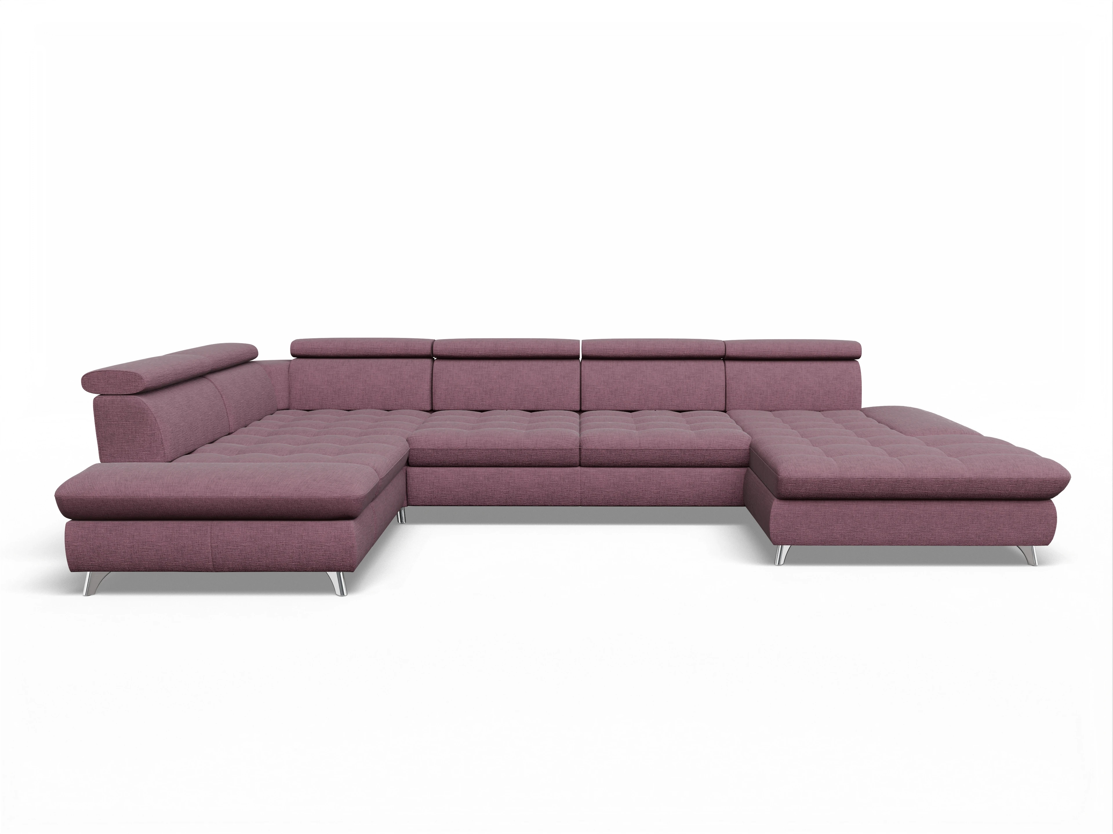 Ansicht des Produktes Memphis Stoff Wohnlandschaft Armlehne links Abschluss offen rechts in Stoff Rot