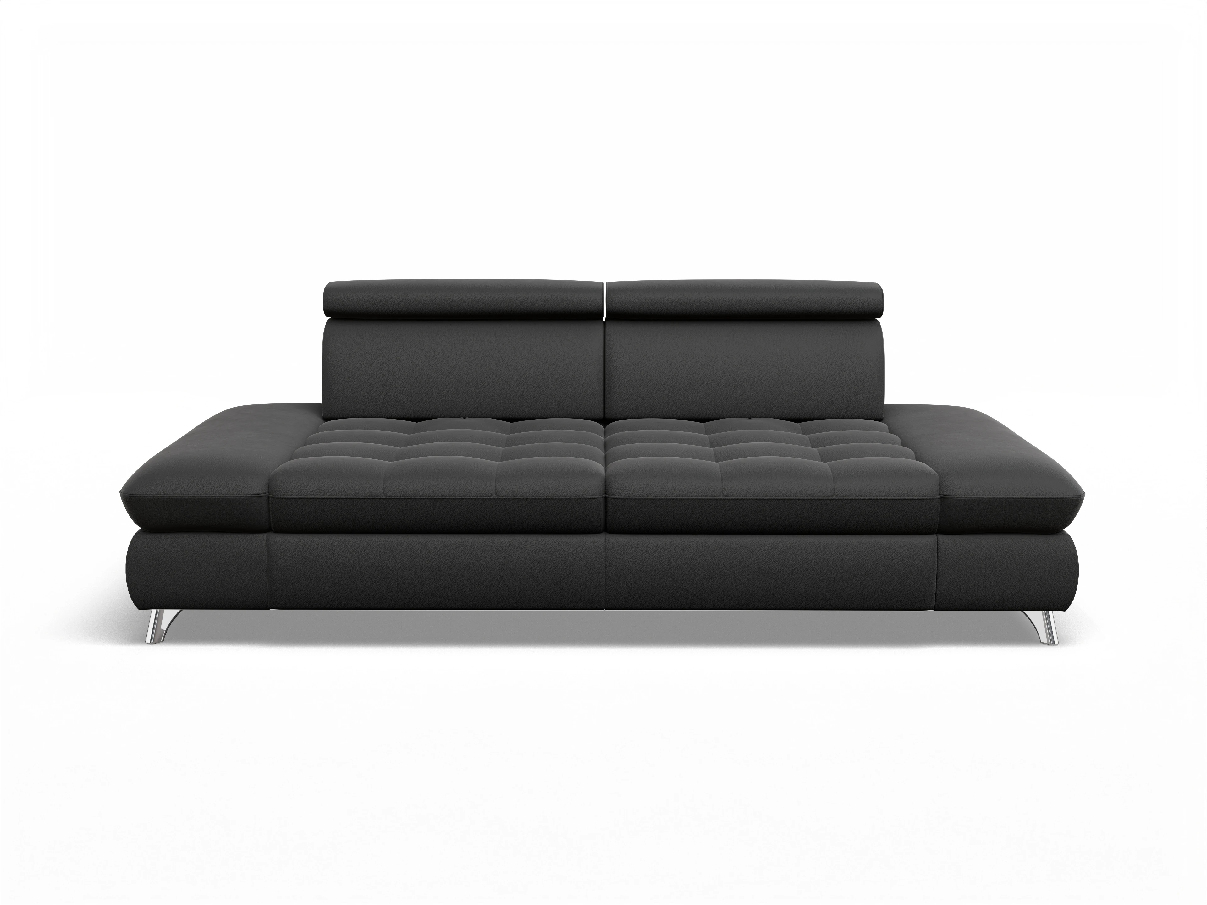 Ansicht des Produktes Memphis Stoff 2-Sitzer Sofa in Leder Schwarz
