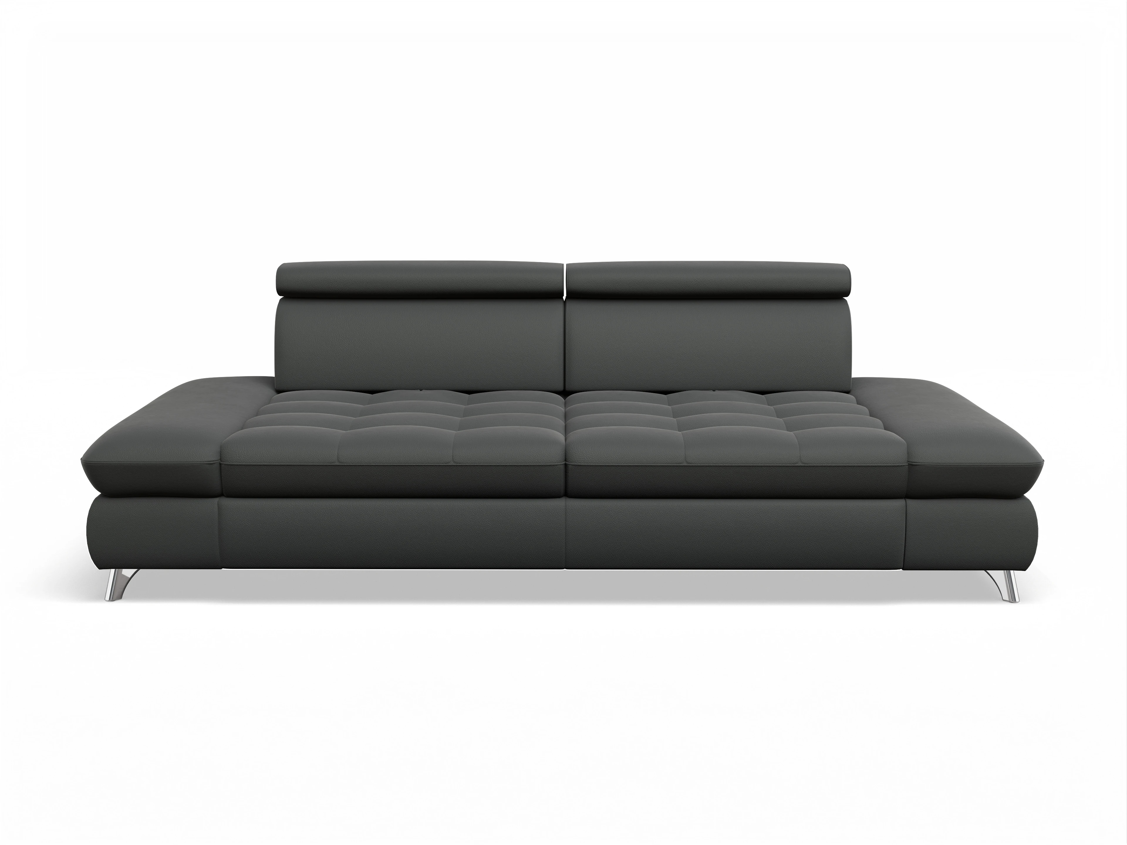 Ansicht des Produktes Memphis Stoff 3-Sitzer Sofa in Leder Grau
