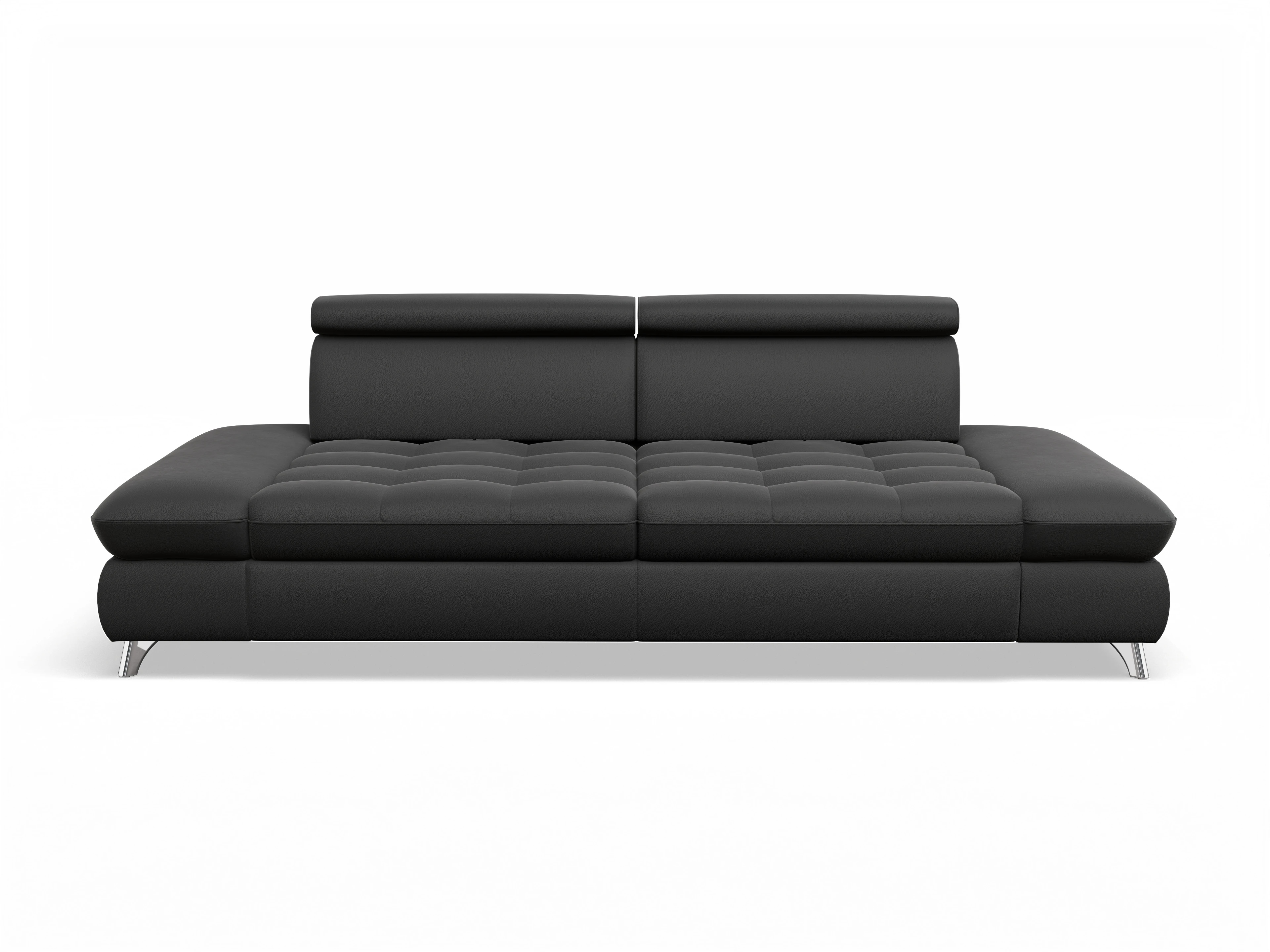 Ansicht des Produktes Memphis Stoff 3-Sitzer Sofa in Leder Schwarz