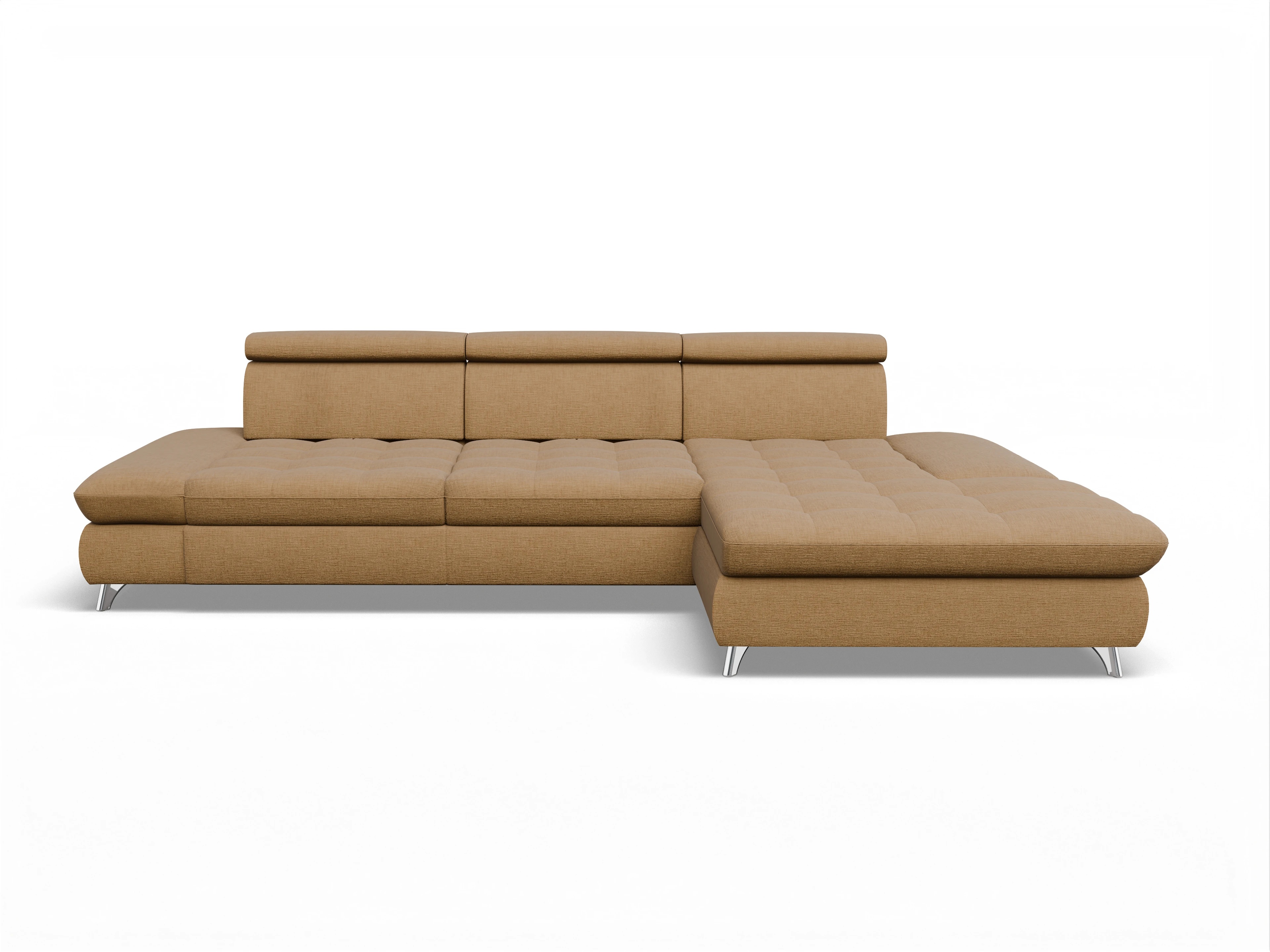 Ansicht des Produktes Memphis Stoff Ecksofa rechts Abschluss offen in Stoff Orange