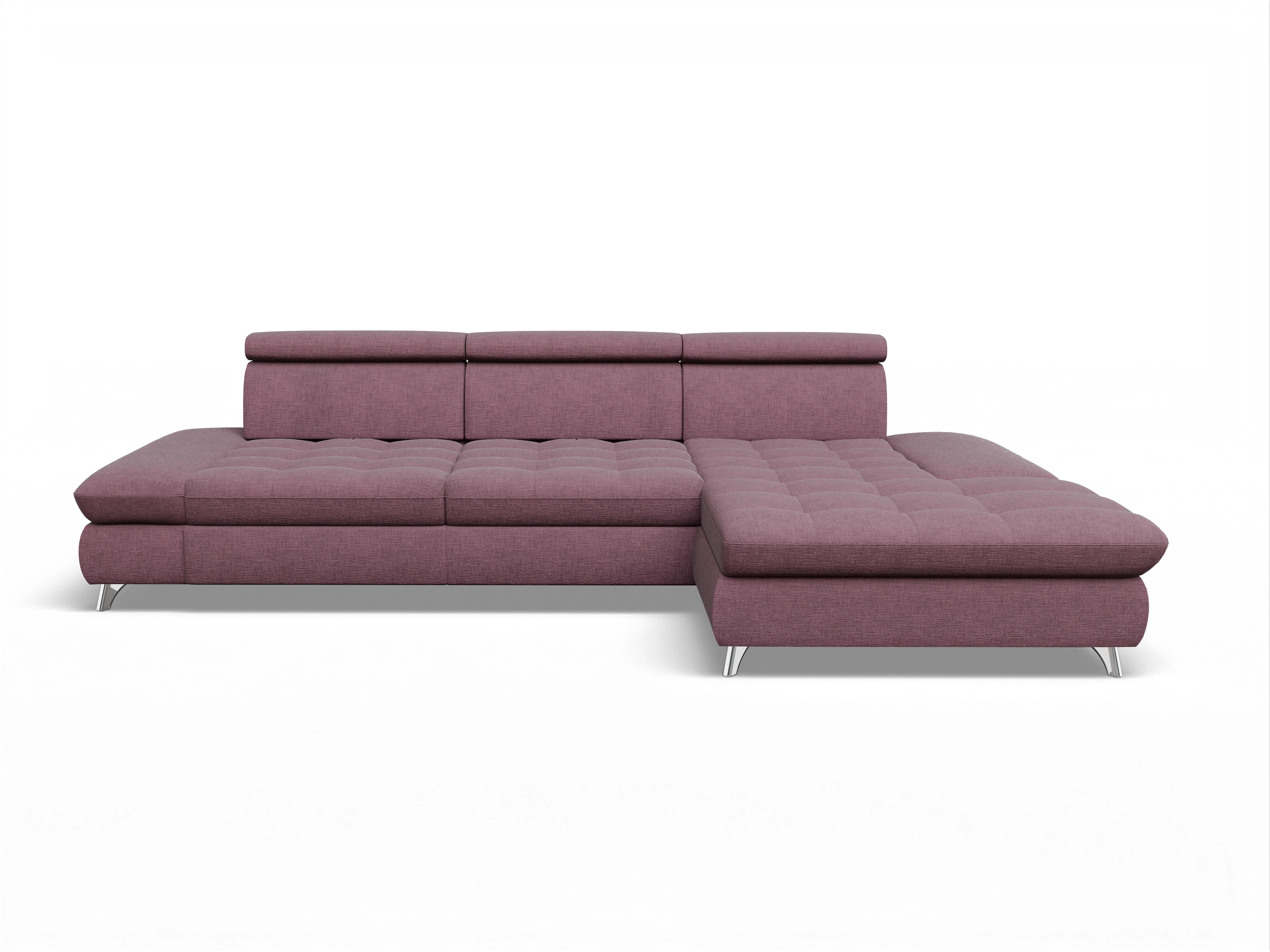 Ansicht des Produktes Memphis Stoff Ecksofa rechts Abschluss offen in Stoff Rot