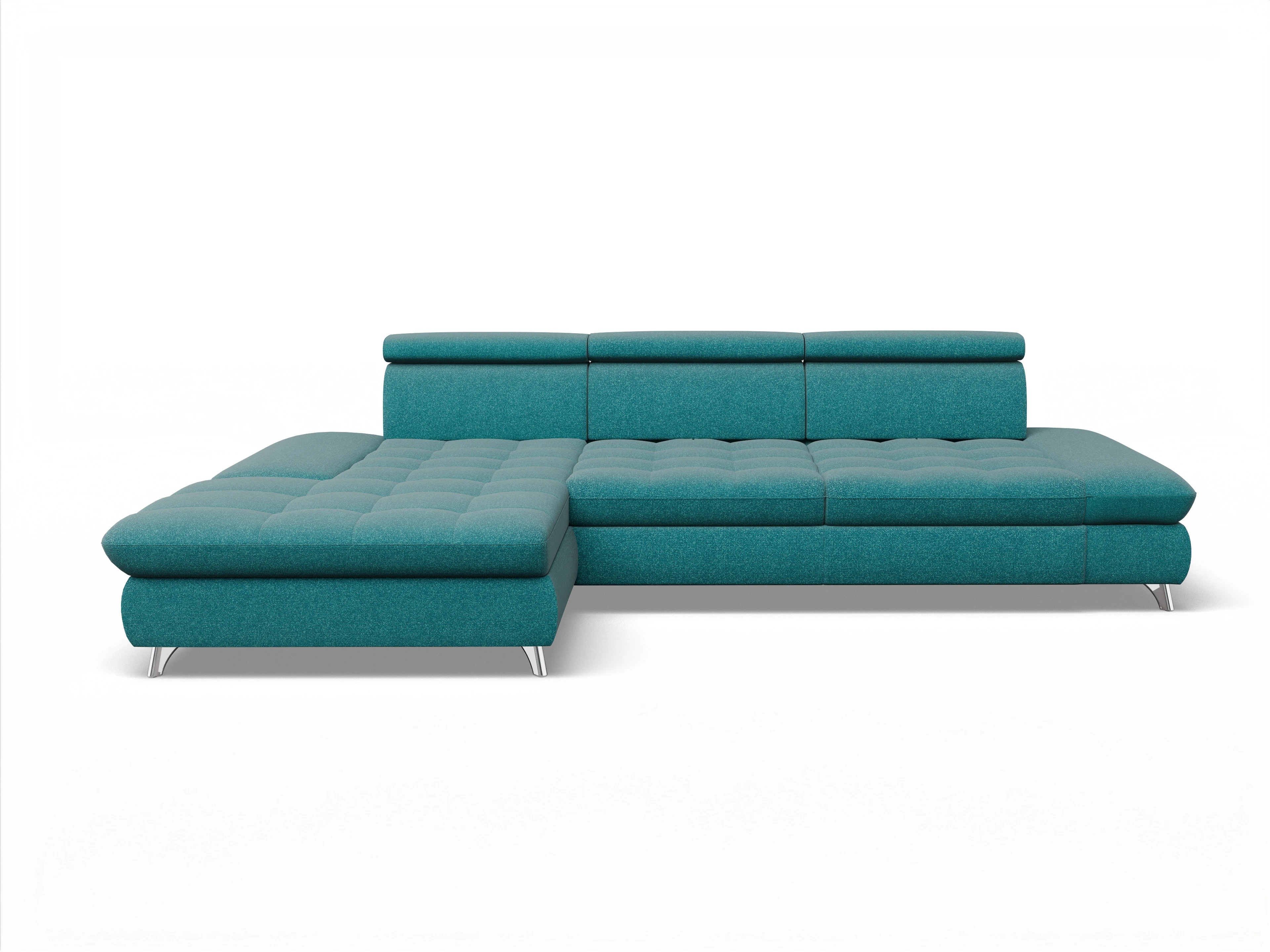 Ansicht des Produktes Memphis Stoff Ecksofa links Abschluss offen in Stoff Gelb