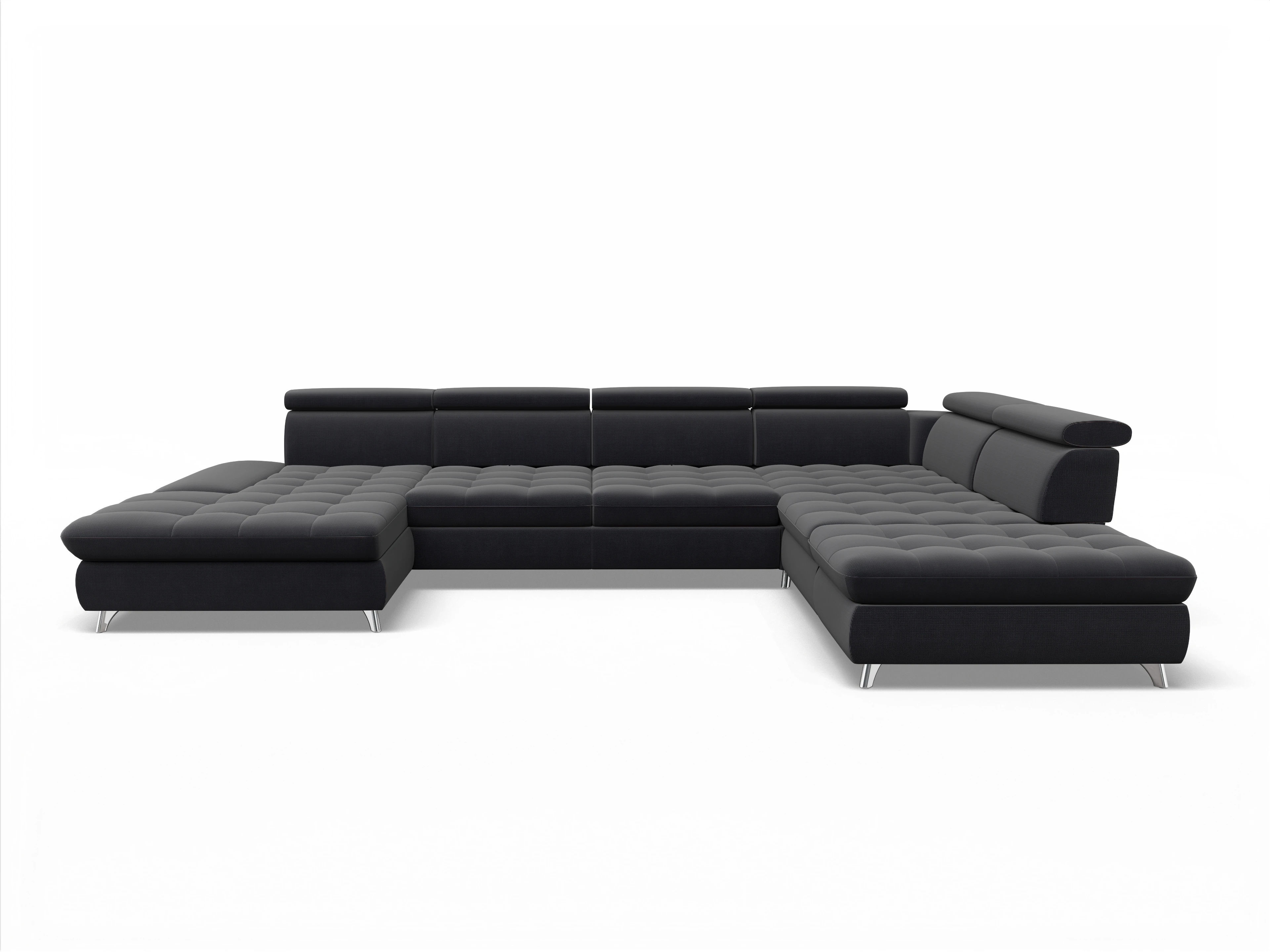 Ansicht des Produktes Memphis Stoff Wohnlandschaft offen beidseitig in Stoff Blau