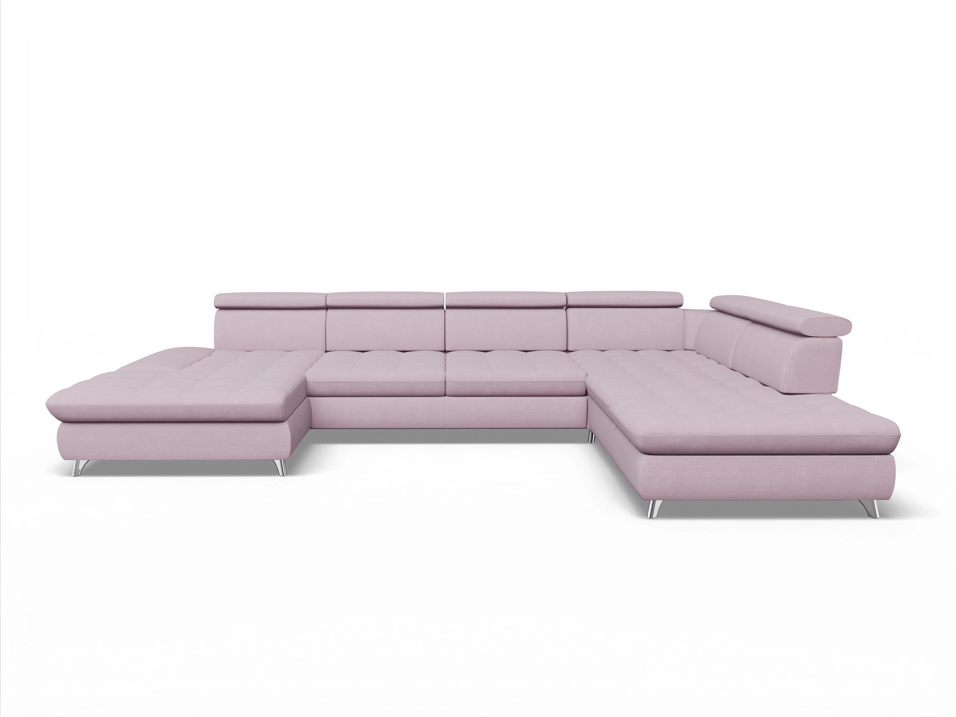 Ansicht des Produktes Memphis Stoff Wohnlandschaft offen beidseitig in Stoff Rosa