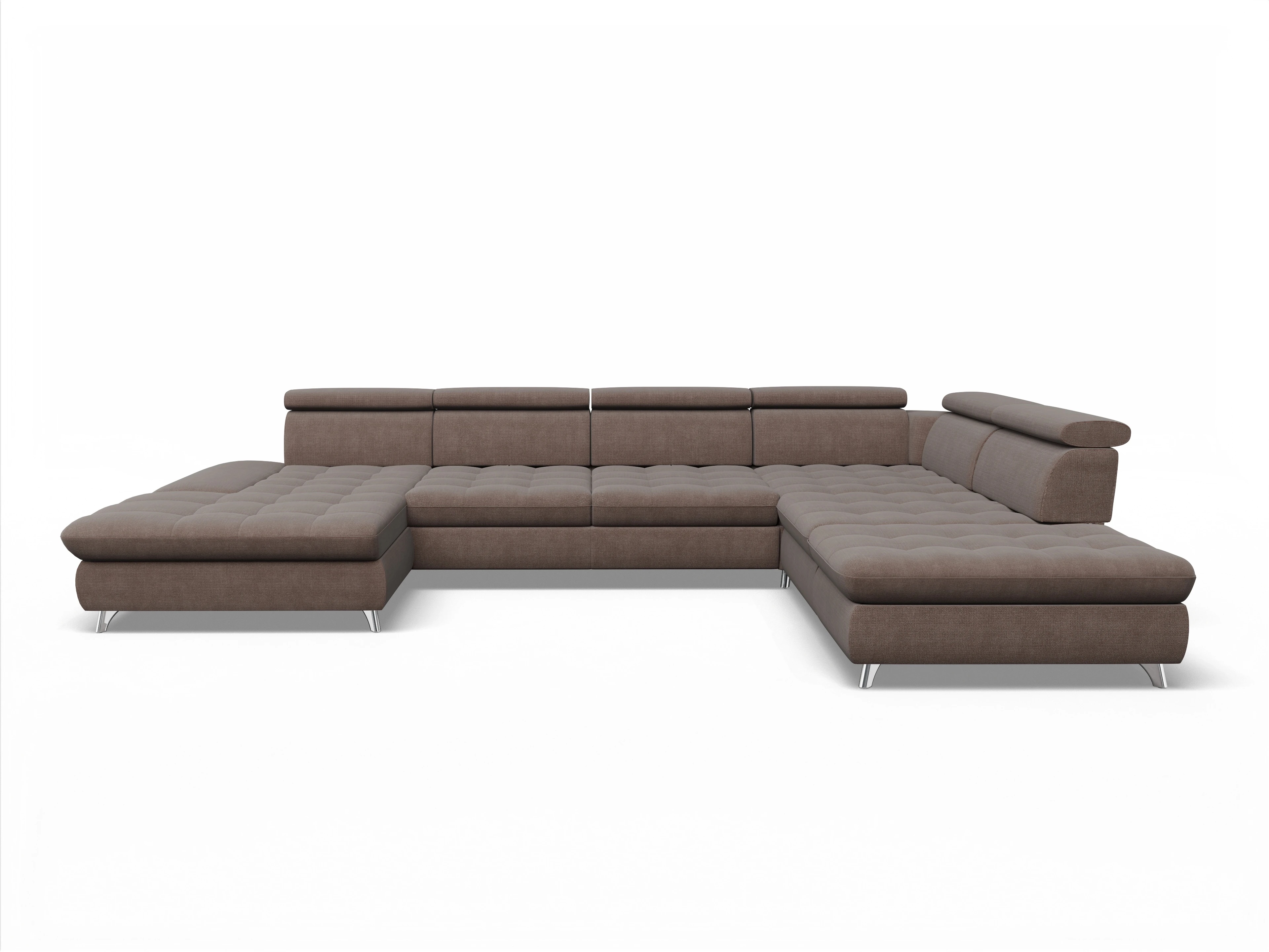 Ansicht des Produktes Memphis Stoff Wohnlandschaft offen beidseitig in Stoff Grau