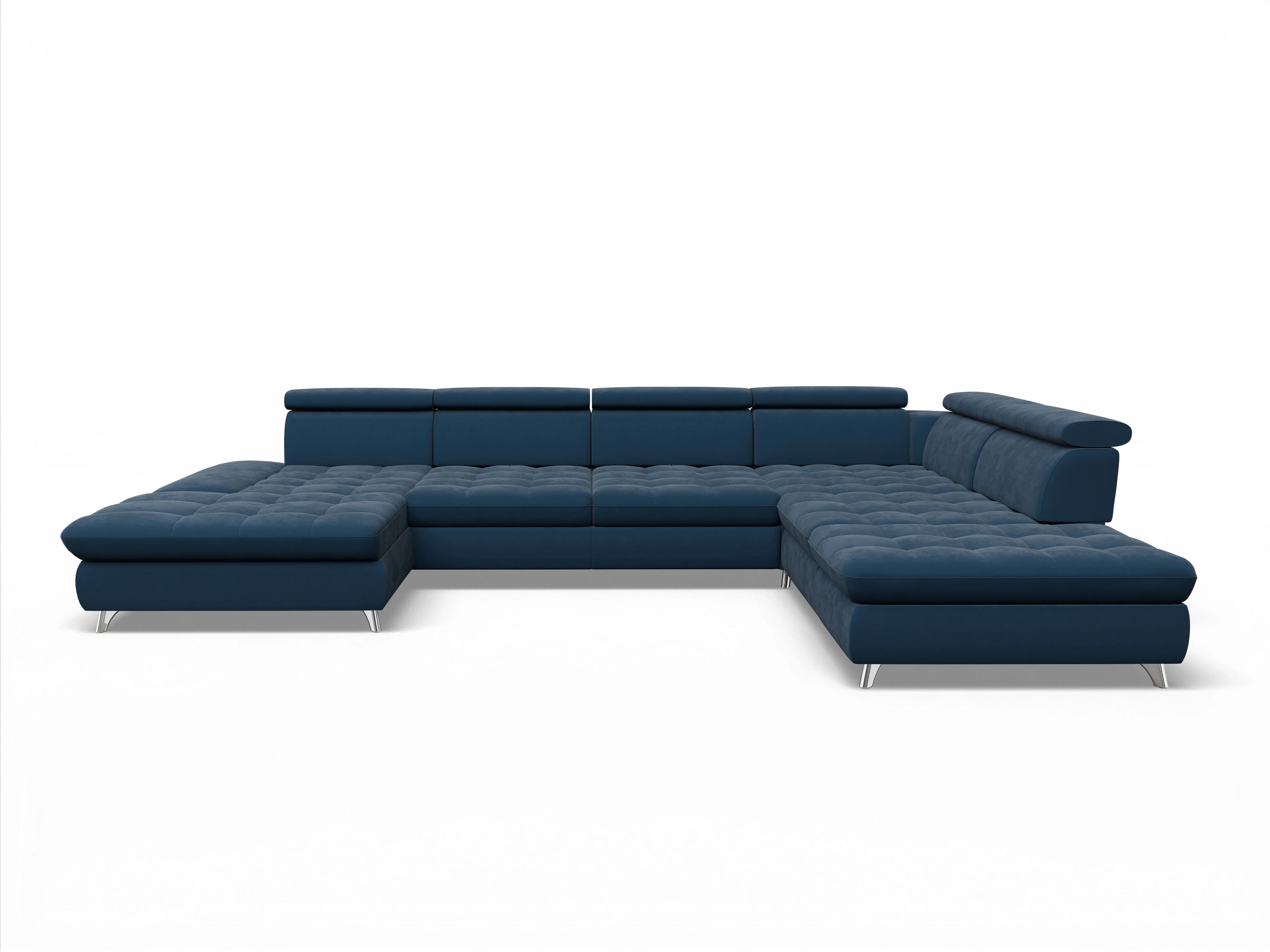 Ansicht des Produktes Memphis Stoff Wohnlandschaft offen beidseitig in Stoff Blau