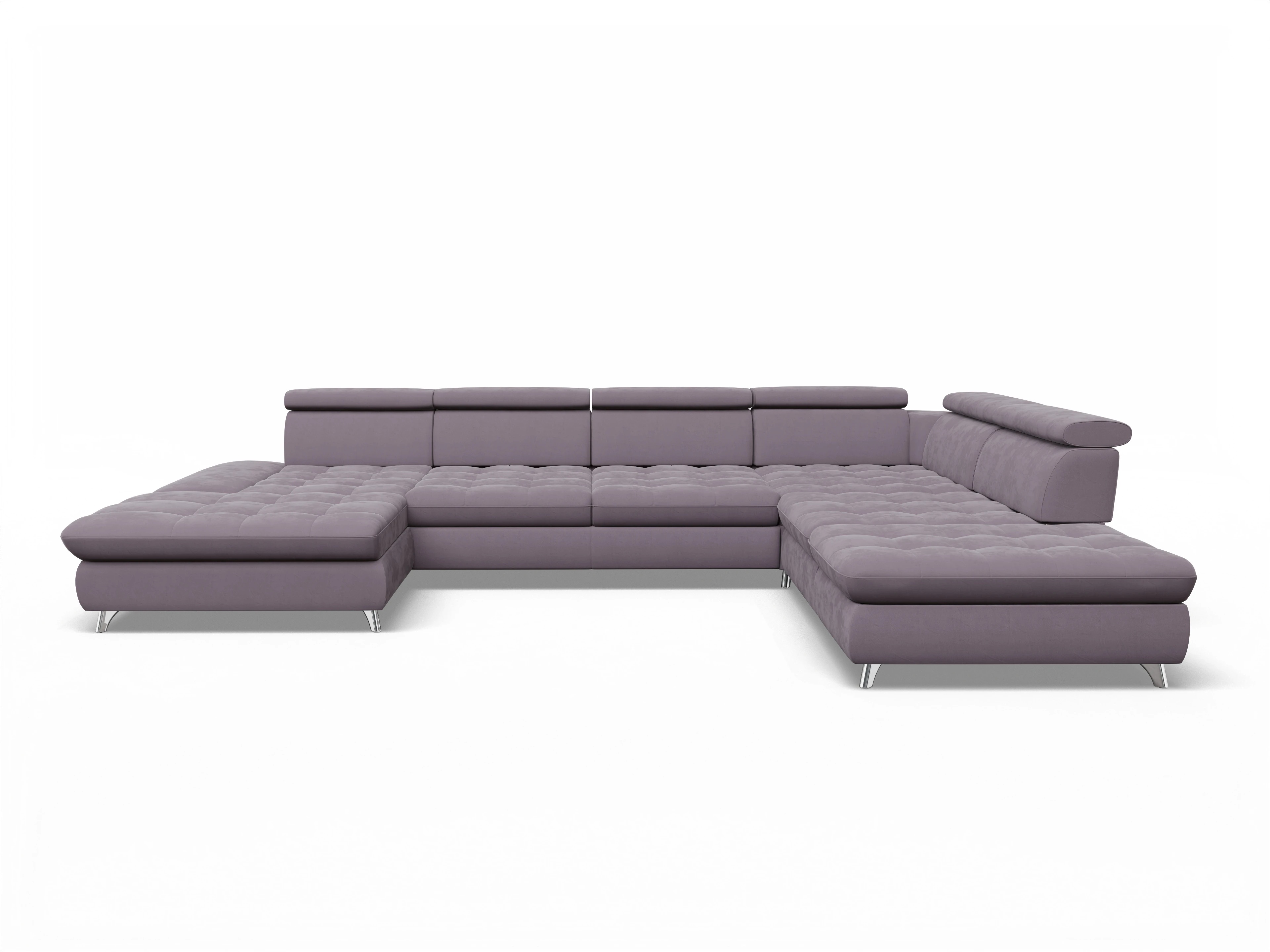 Ansicht des Produktes Memphis Stoff Wohnlandschaft offen beidseitig in Stoff Lila
