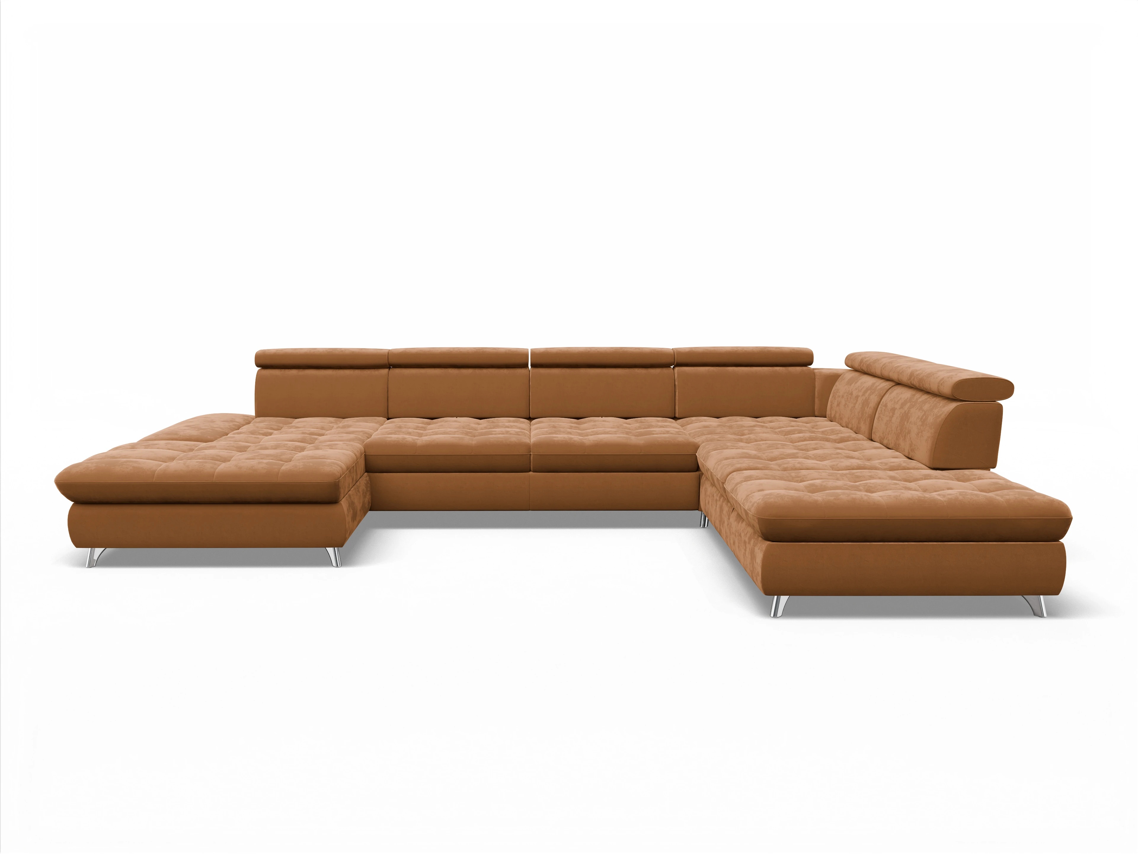 Ansicht des Produktes Memphis Stoff Wohnlandschaft offen beidseitig in Stoff Gelb