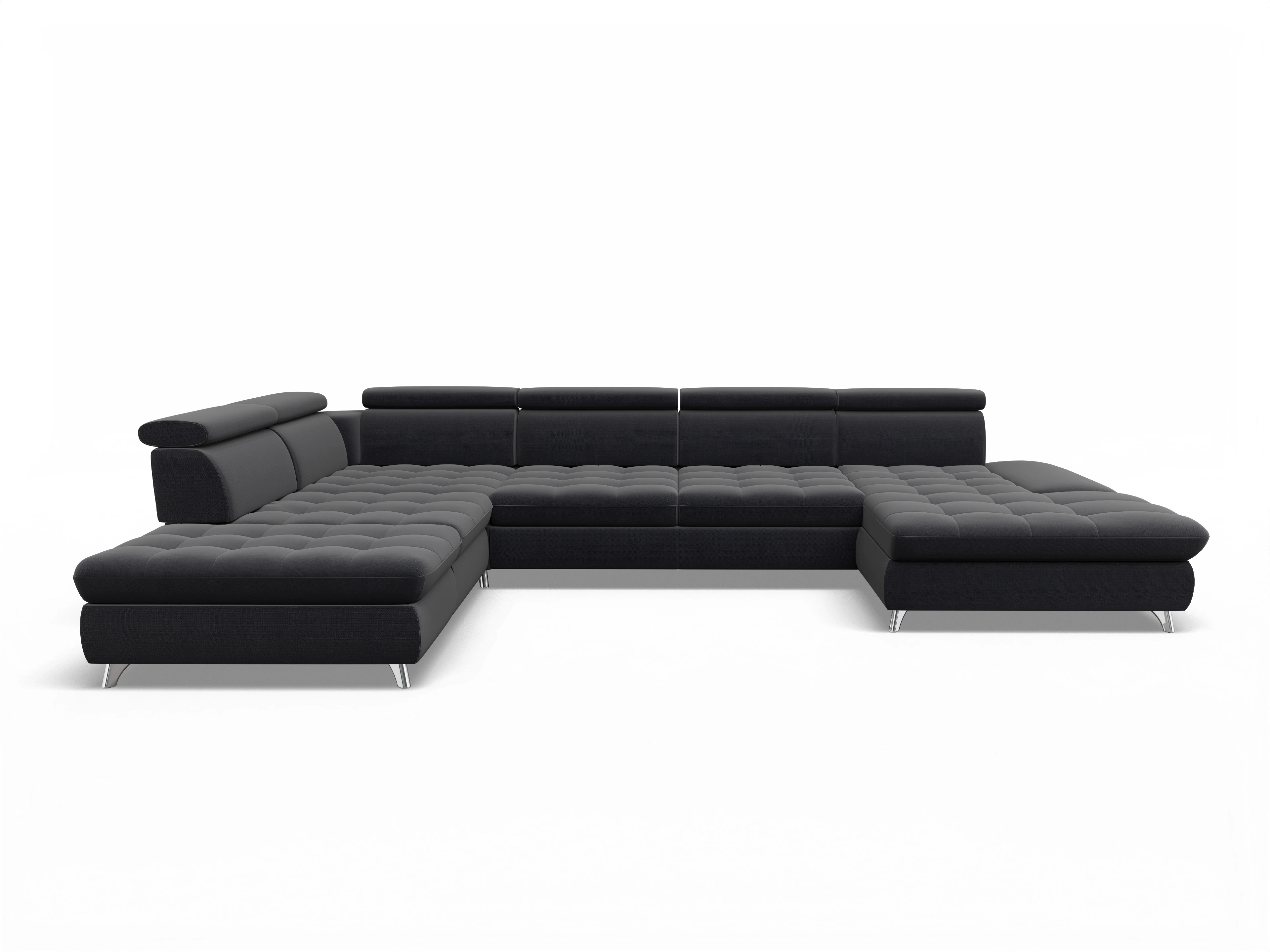 Ansicht des Produktes Memphis Stoff Wohnlandschaft offen beidseitig in Stoff Blau
