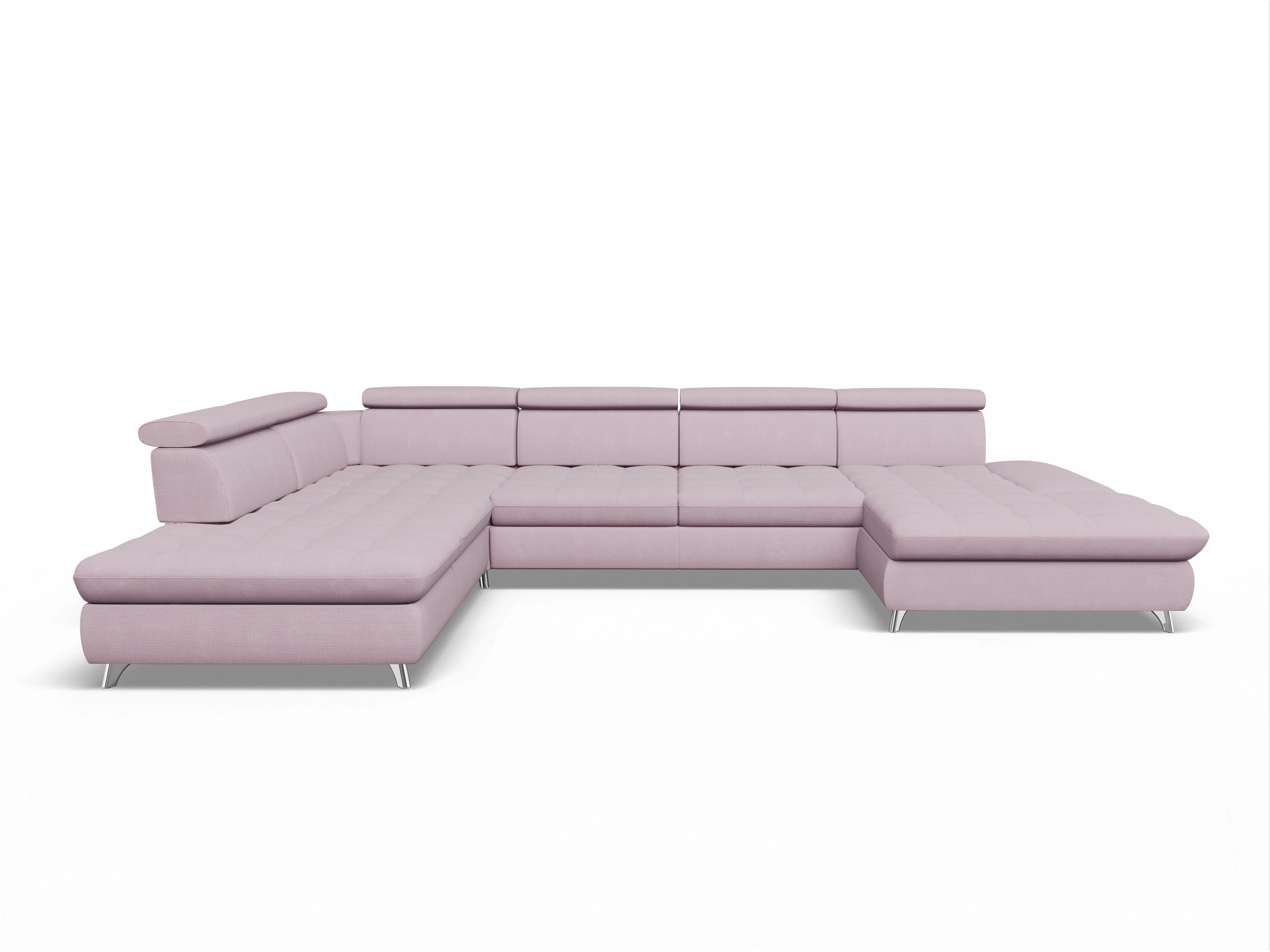 Ansicht des Produktes Memphis Stoff Wohnlandschaft offen beidseitig in Stoff Rosa