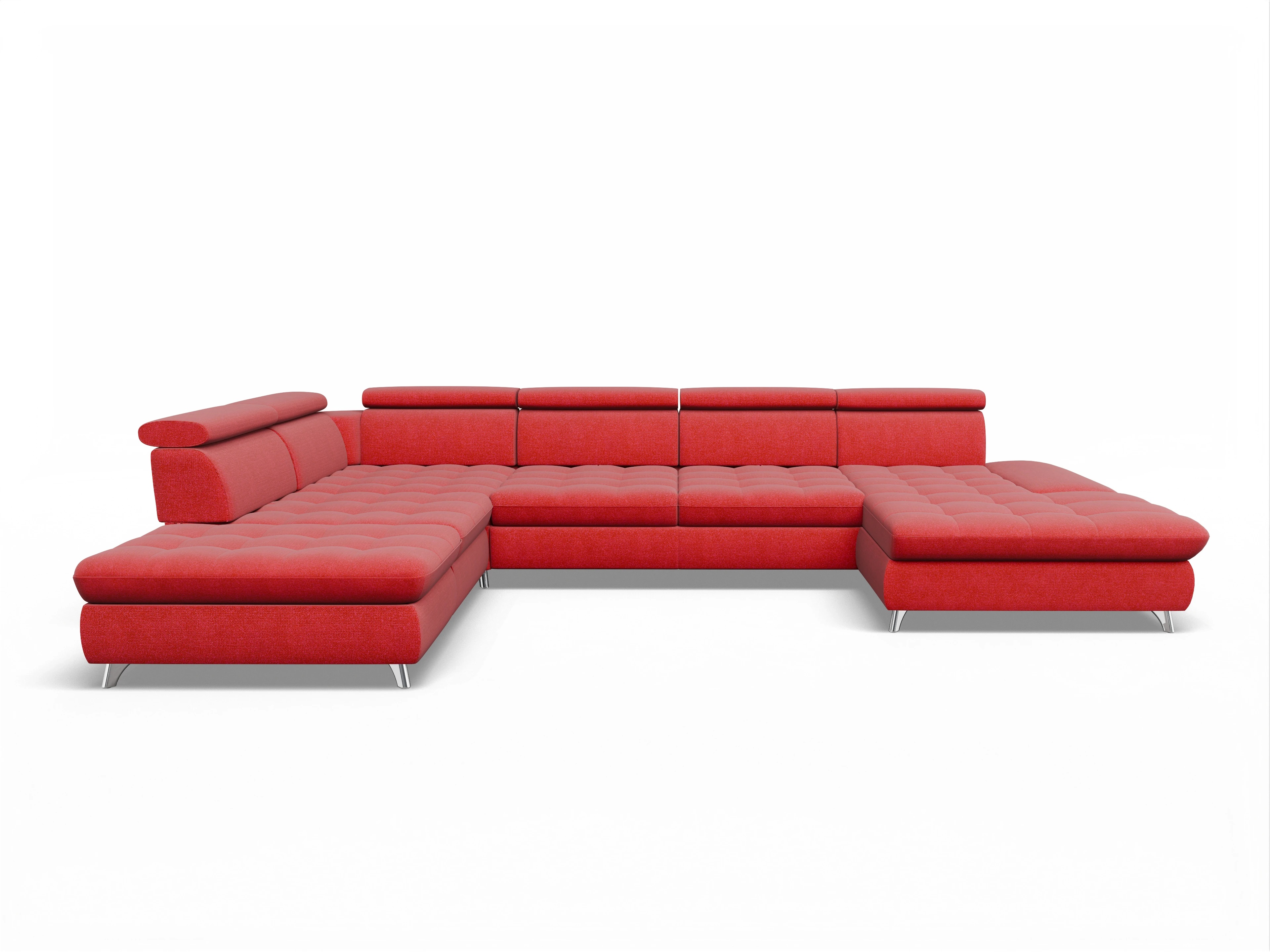 Ansicht des Produktes Memphis Stoff Wohnlandschaft offen beidseitig in Stoff Rot