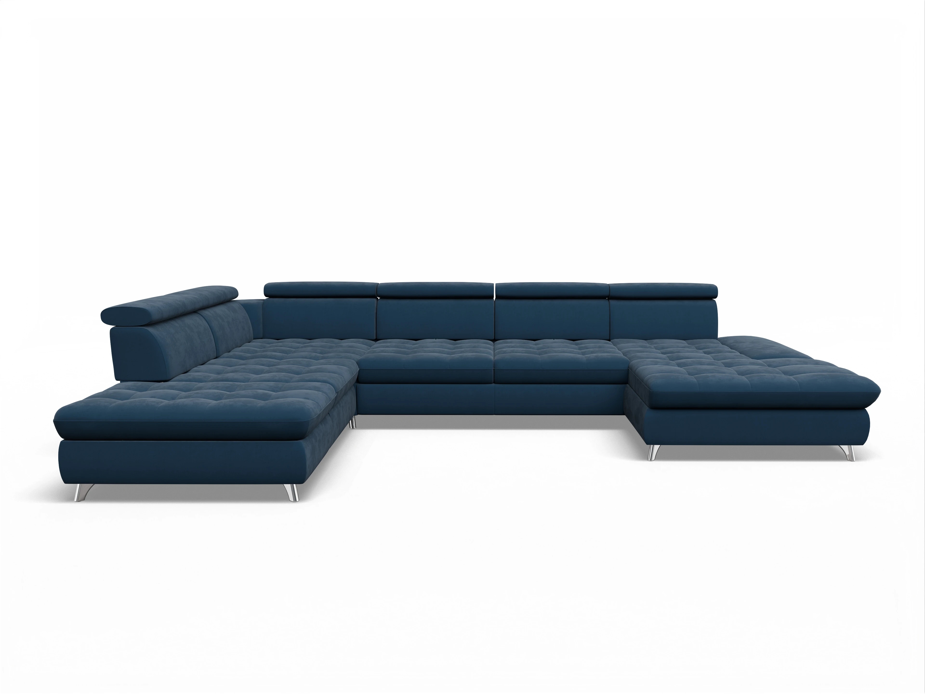 Ansicht des Produktes Memphis Stoff Wohnlandschaft offen beidseitig in Stoff Blau