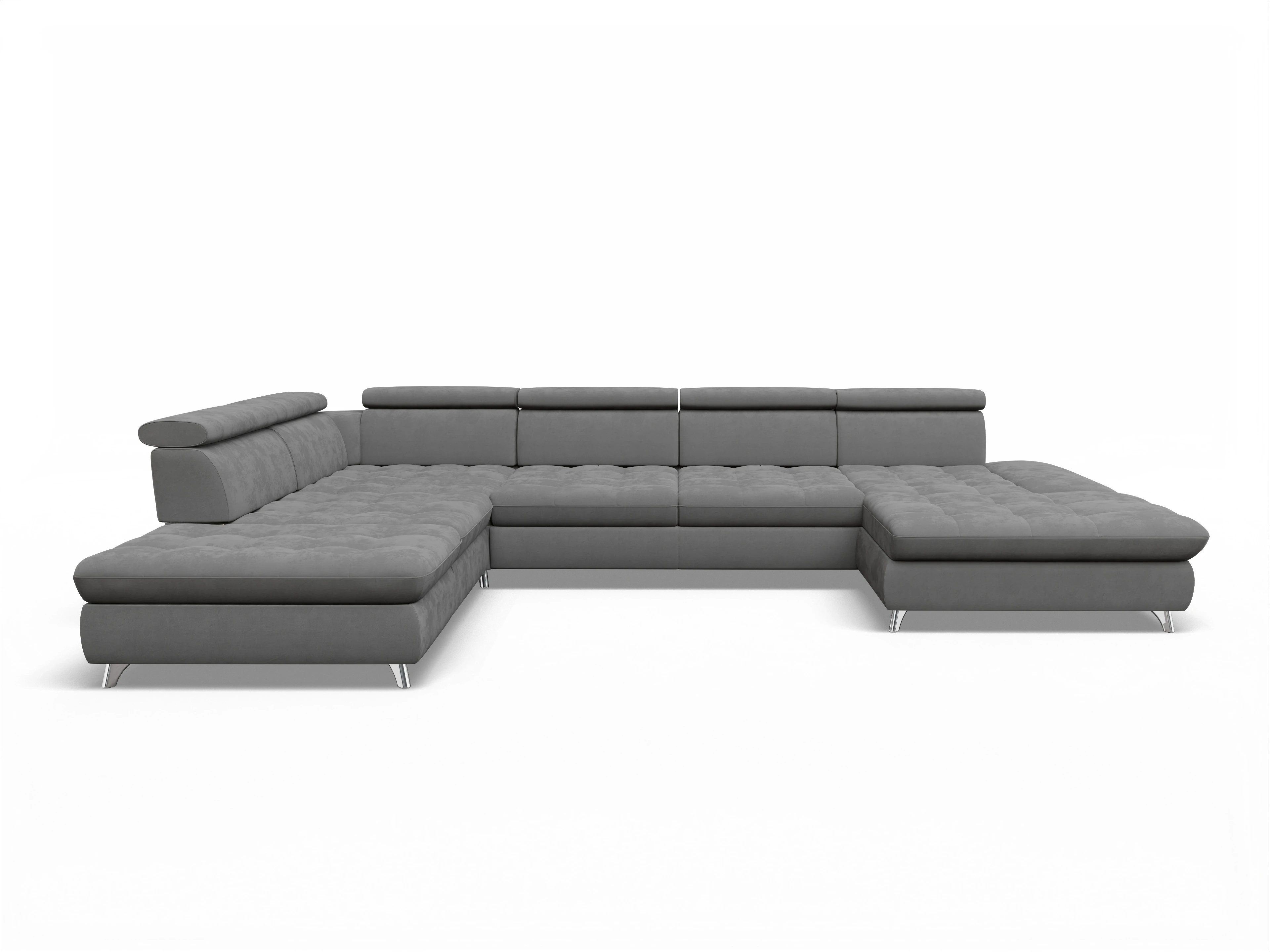 Ansicht des Produktes Memphis Stoff Wohnlandschaft offen beidseitig in Stoff Grau