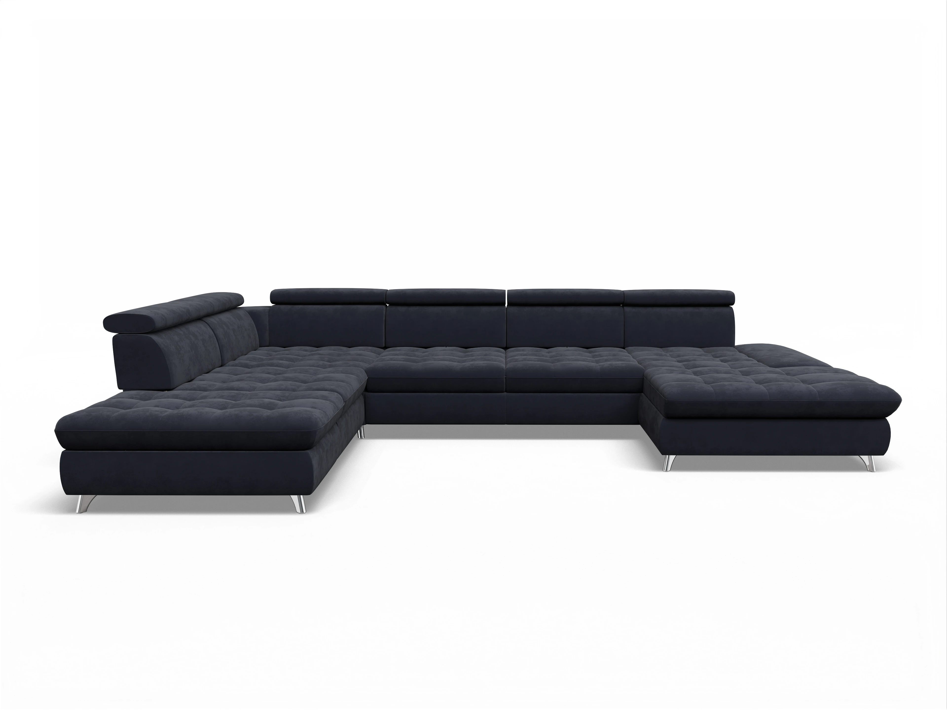 Ansicht des Produktes Memphis Stoff Wohnlandschaft offen beidseitig in Stoff Blau