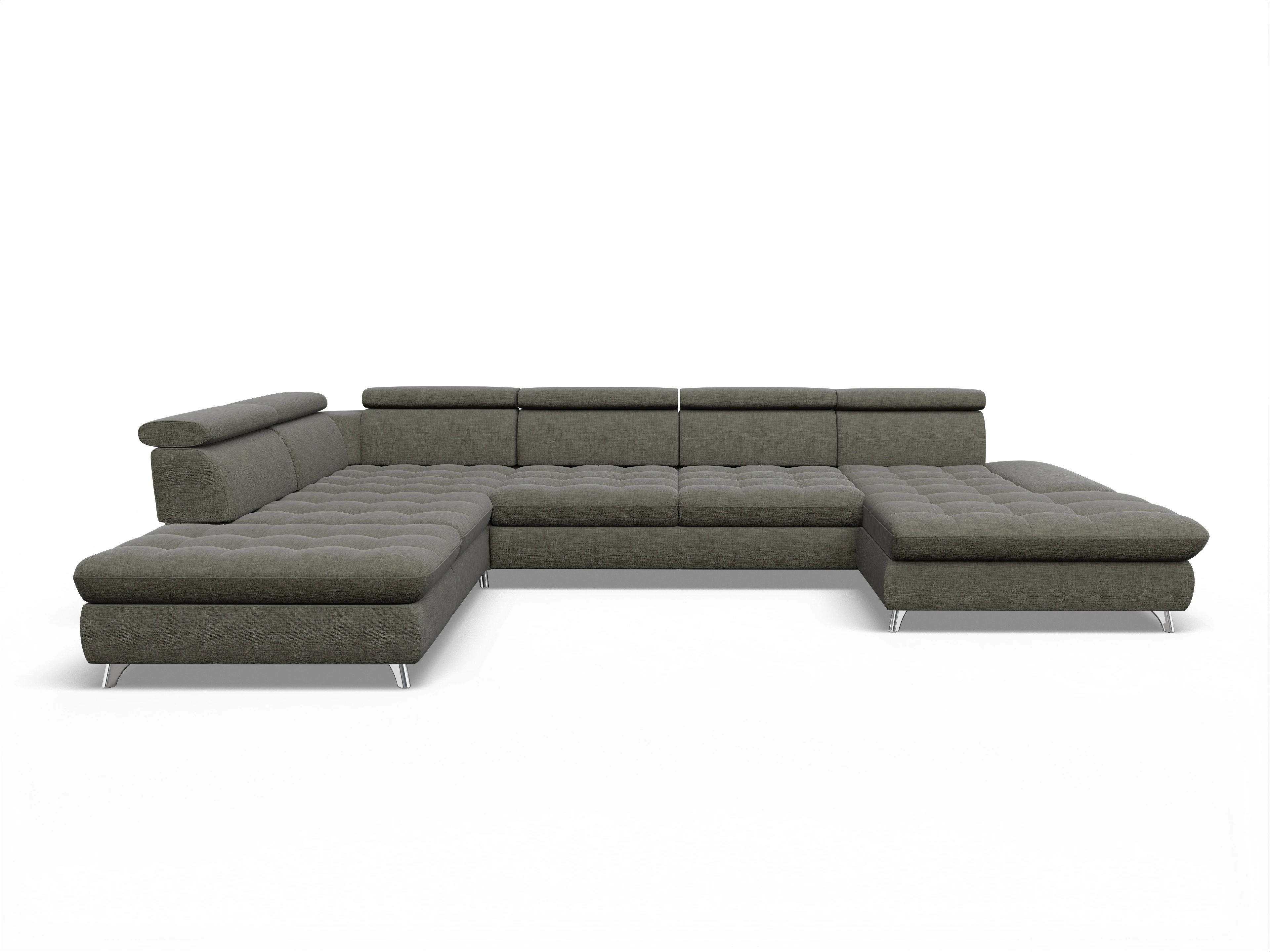 Ansicht des Produktes Memphis Stoff Wohnlandschaft offen beidseitig in Stoff Braun