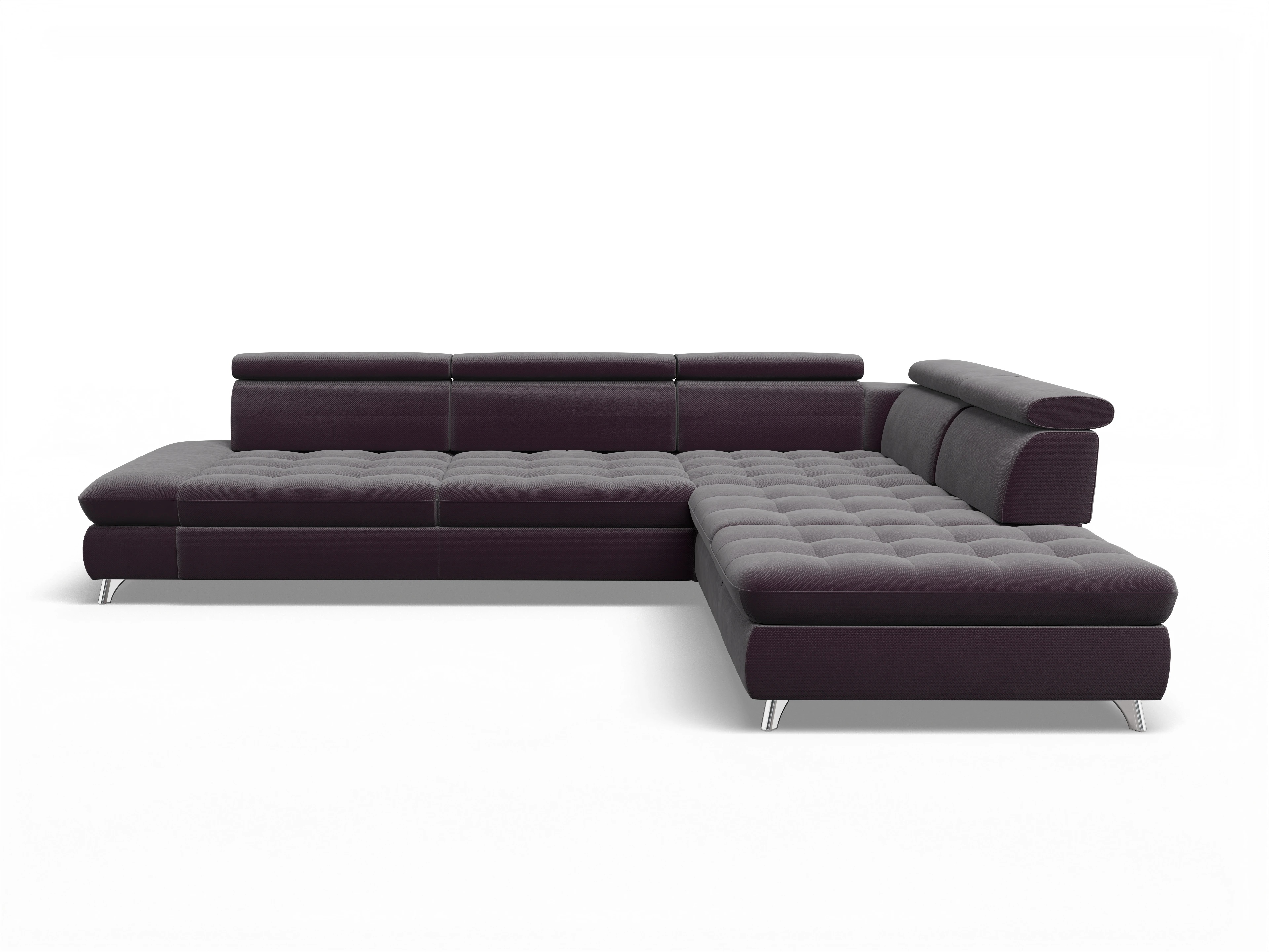 Ansicht des Produktes Memphis Stoff Ecksofa rechts Abschluss offen in Stoff Rot