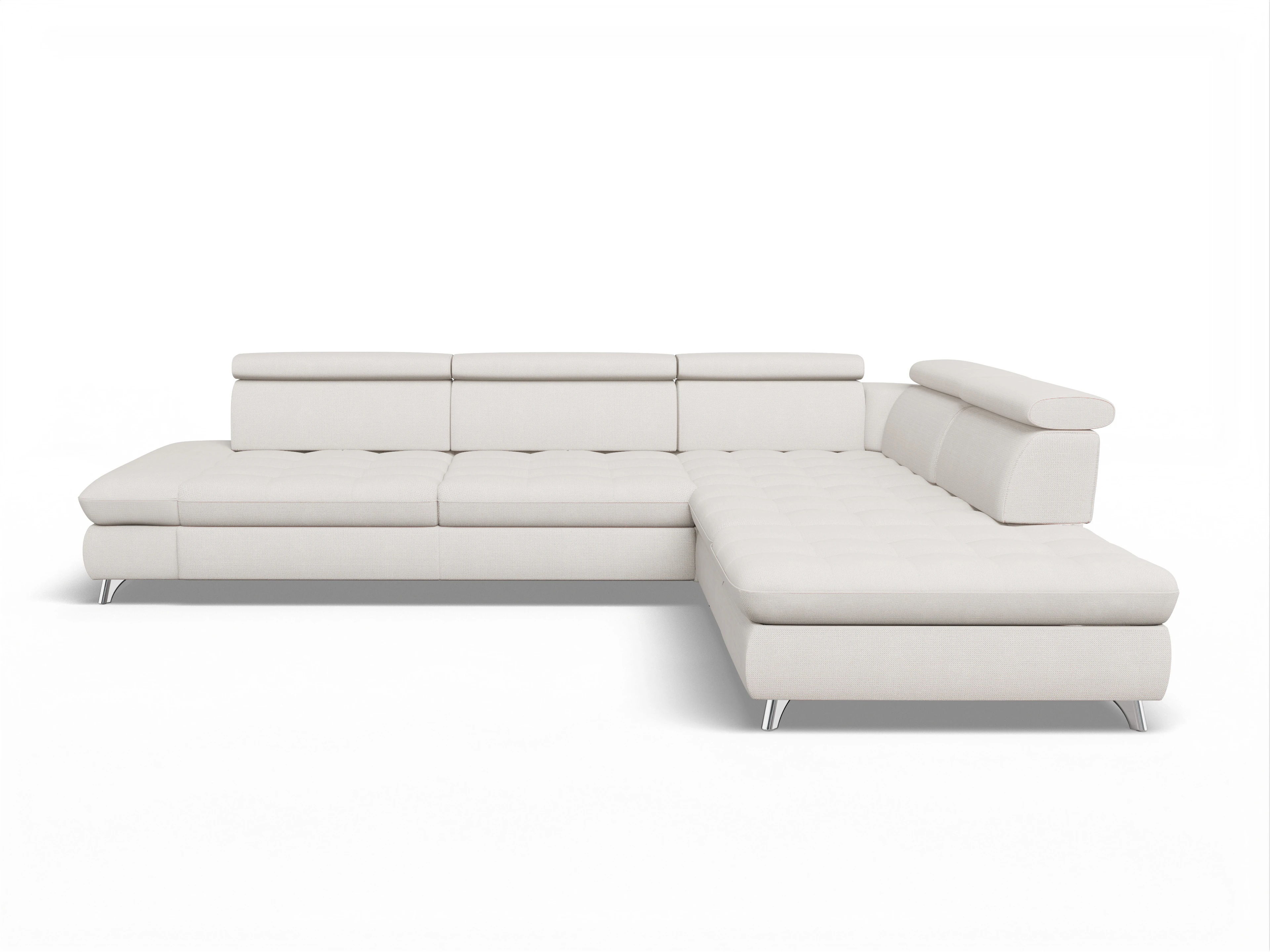 Ansicht des Produktes Memphis Stoff Ecksofa rechts Abschluss offen in Stoff Beige