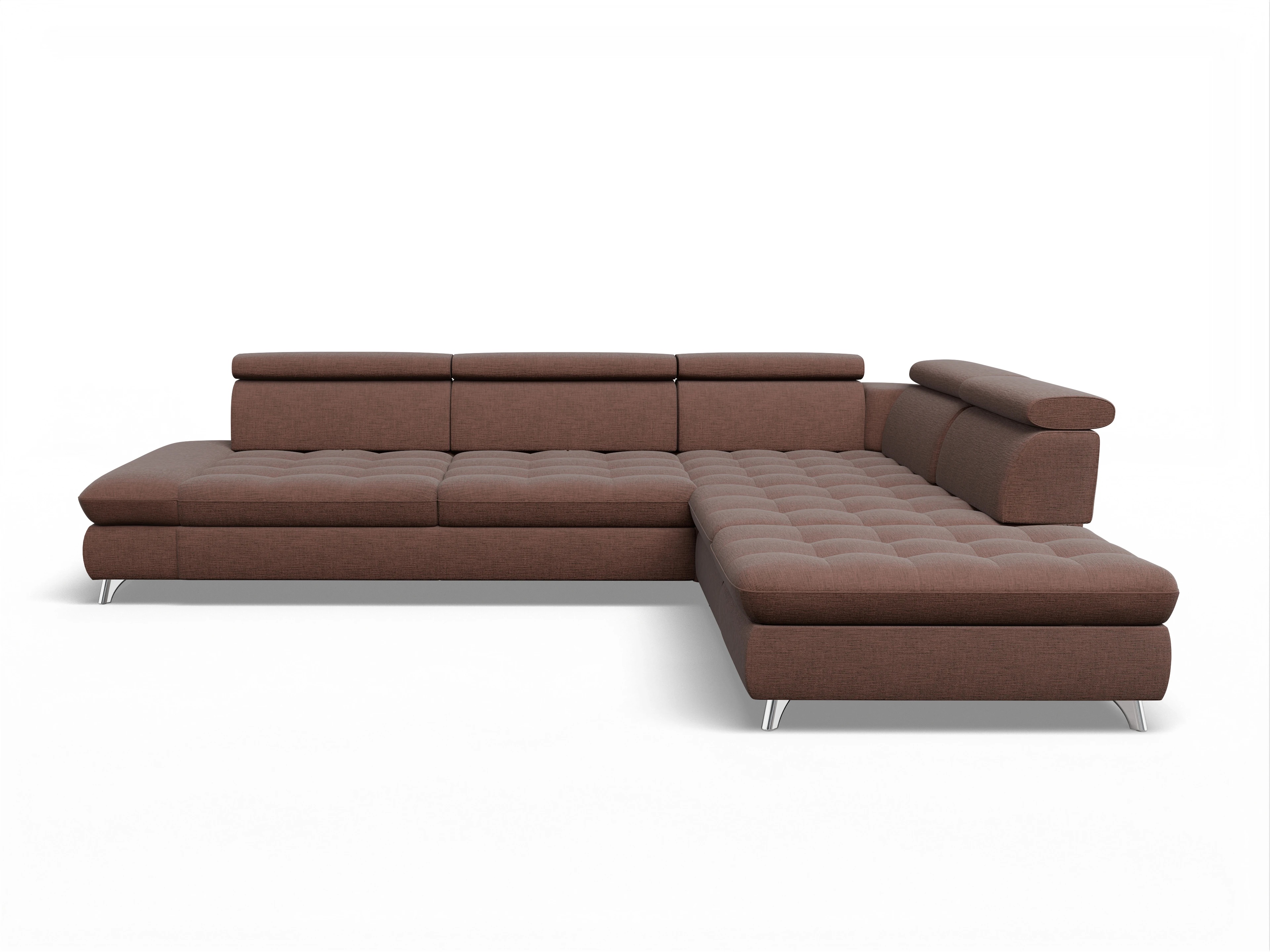 Ansicht des Produktes Memphis Stoff Ecksofa rechts Abschluss offen in Stoff Orange