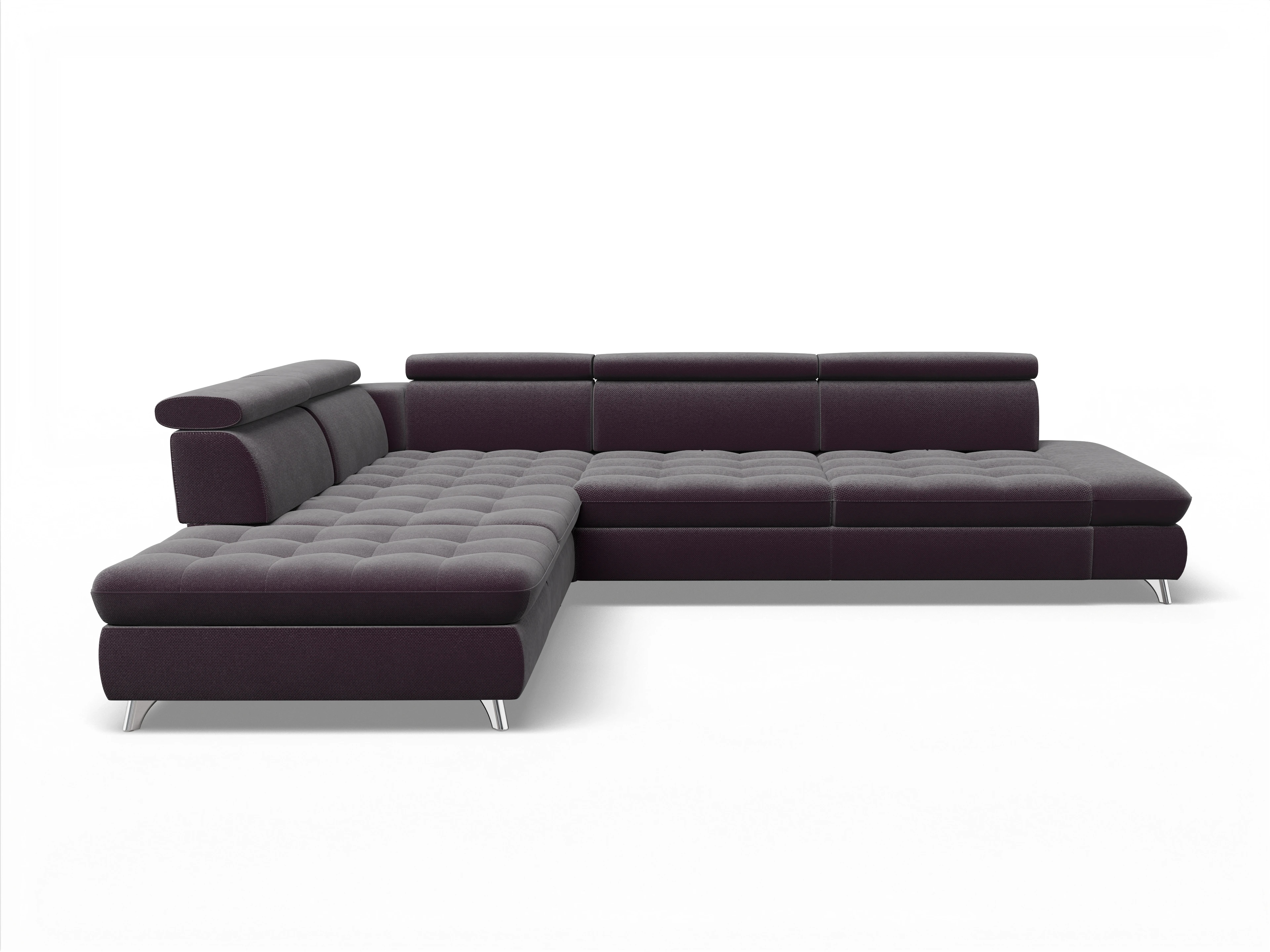 Ansicht des Produktes Memphis Stoff Ecksofa links Abschluss offen in Stoff Rot