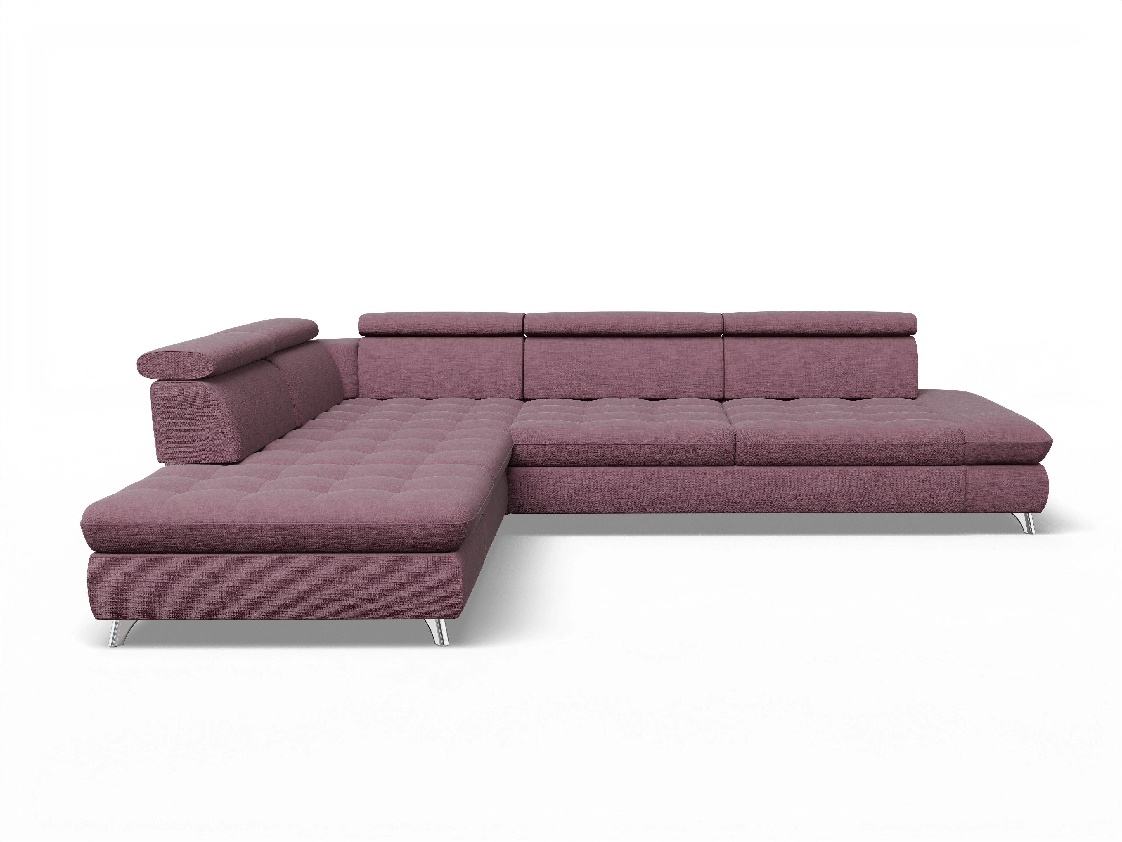 Ansicht des Produktes Memphis Stoff Ecksofa links Abschluss offen in Stoff Rot