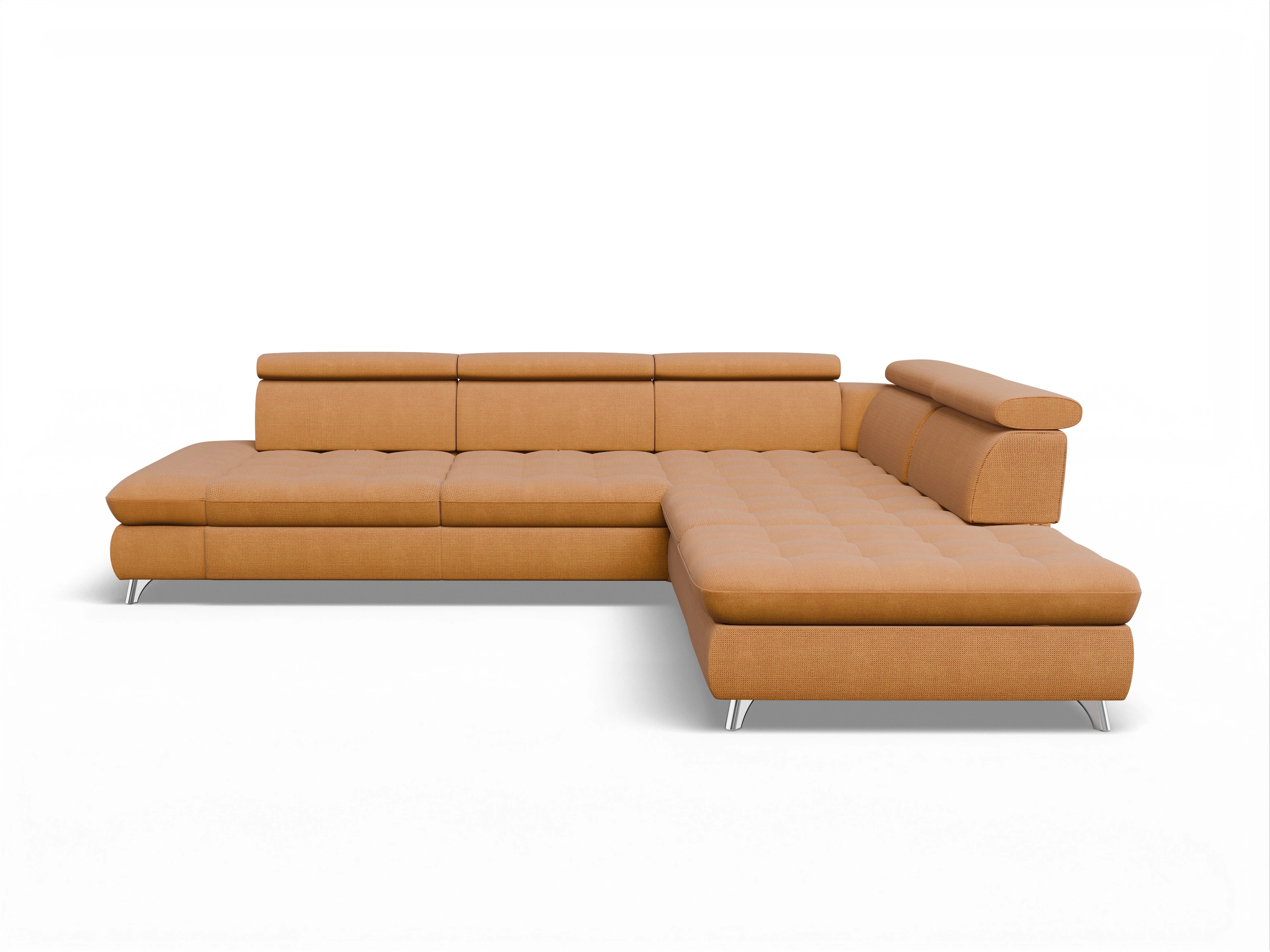 Ansicht des Produktes Memphis Stoff Ecksofa rechts Abschluss offen in Stoff Gelb