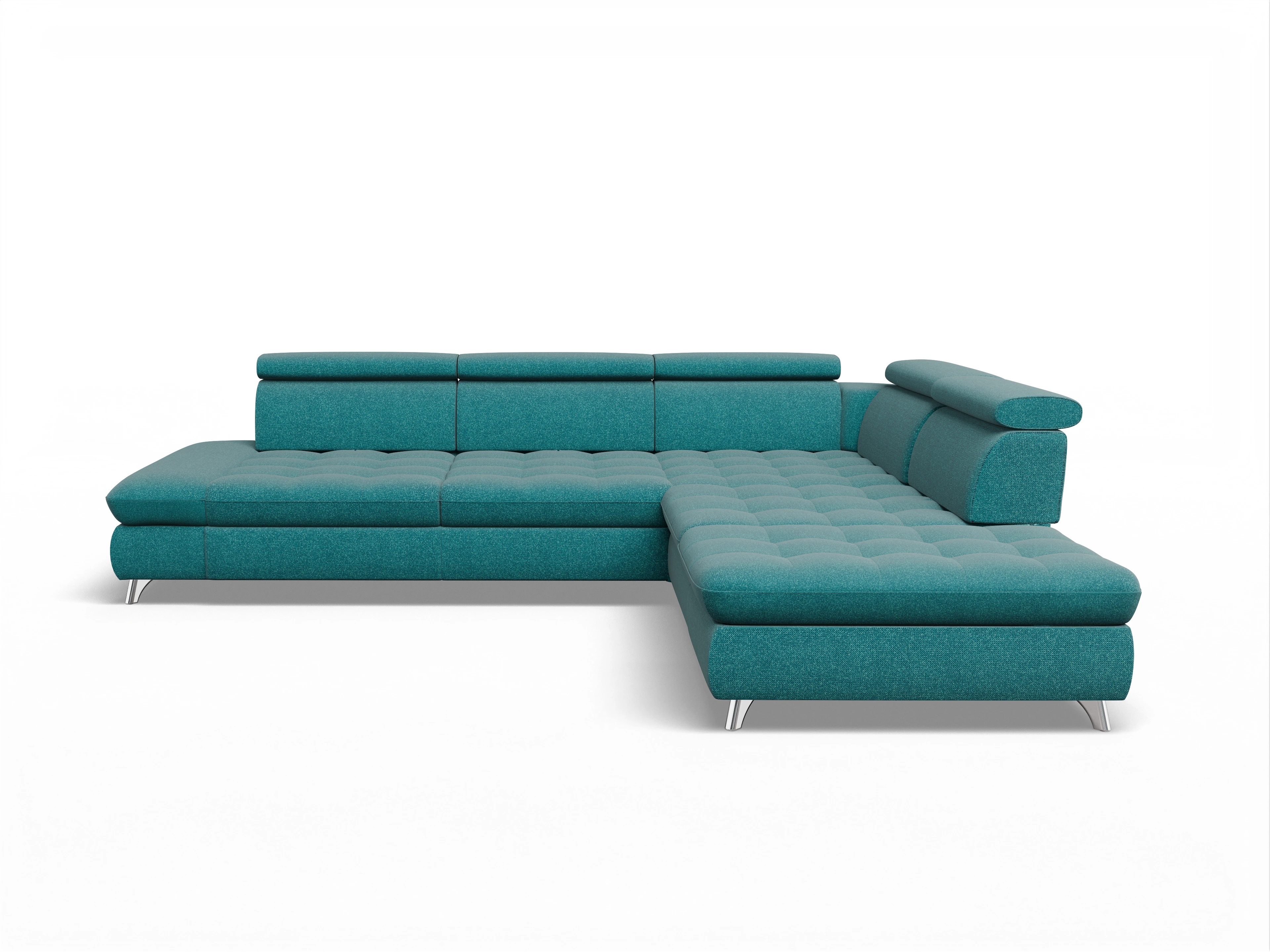 Ansicht des Produktes Memphis Stoff Ecksofa rechts Abschluss offen in Stoff Gelb
