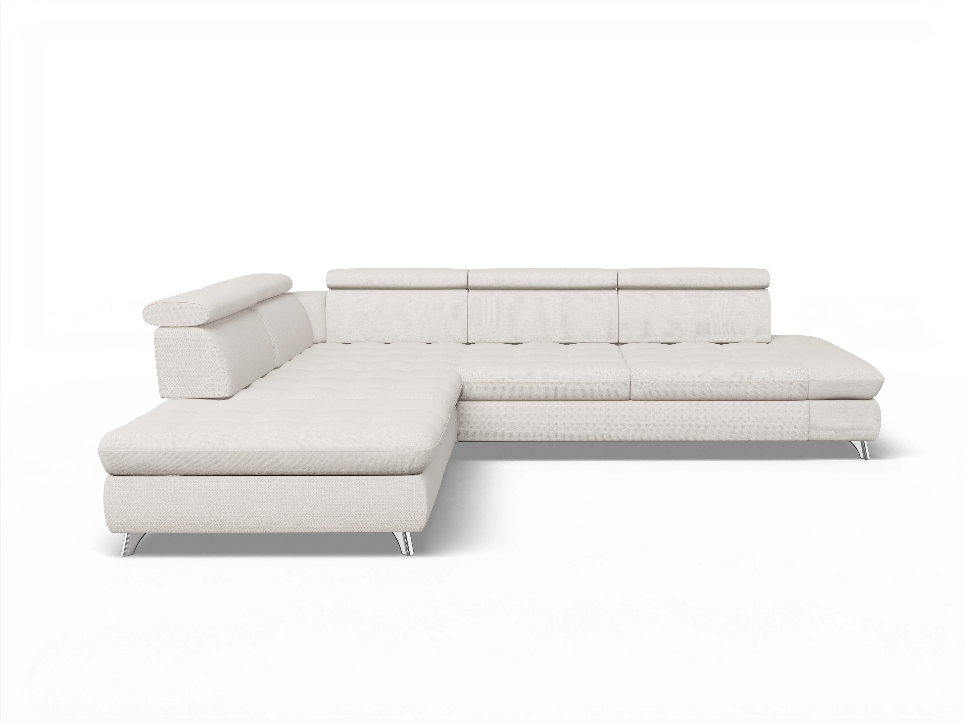 Ansicht des Produktes Memphis Stoff Ecksofa links Abschluss offen in Stoff Beige