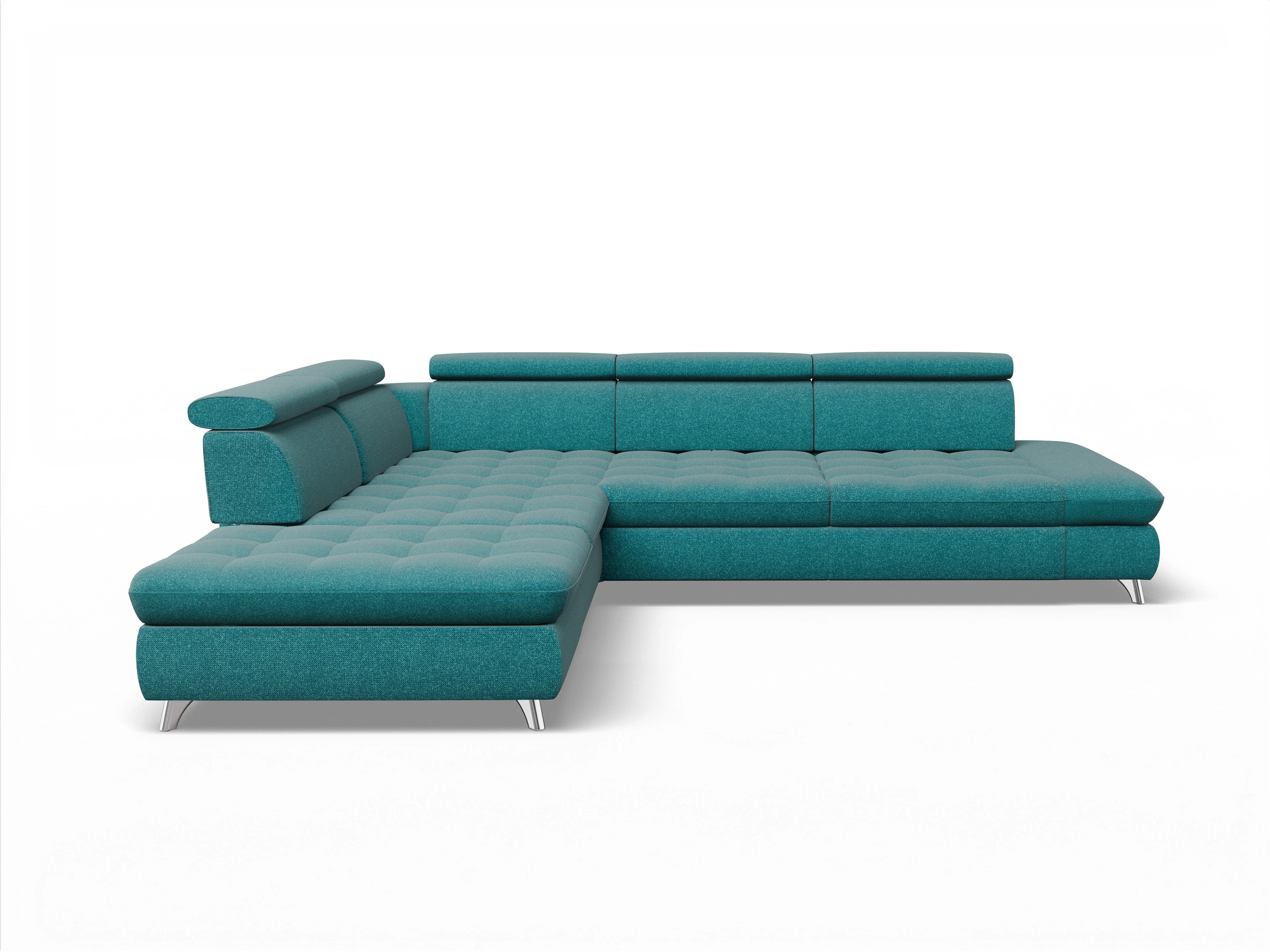 Ansicht des Produktes Memphis Stoff Ecksofa links Abschluss offen in Stoff Gelb