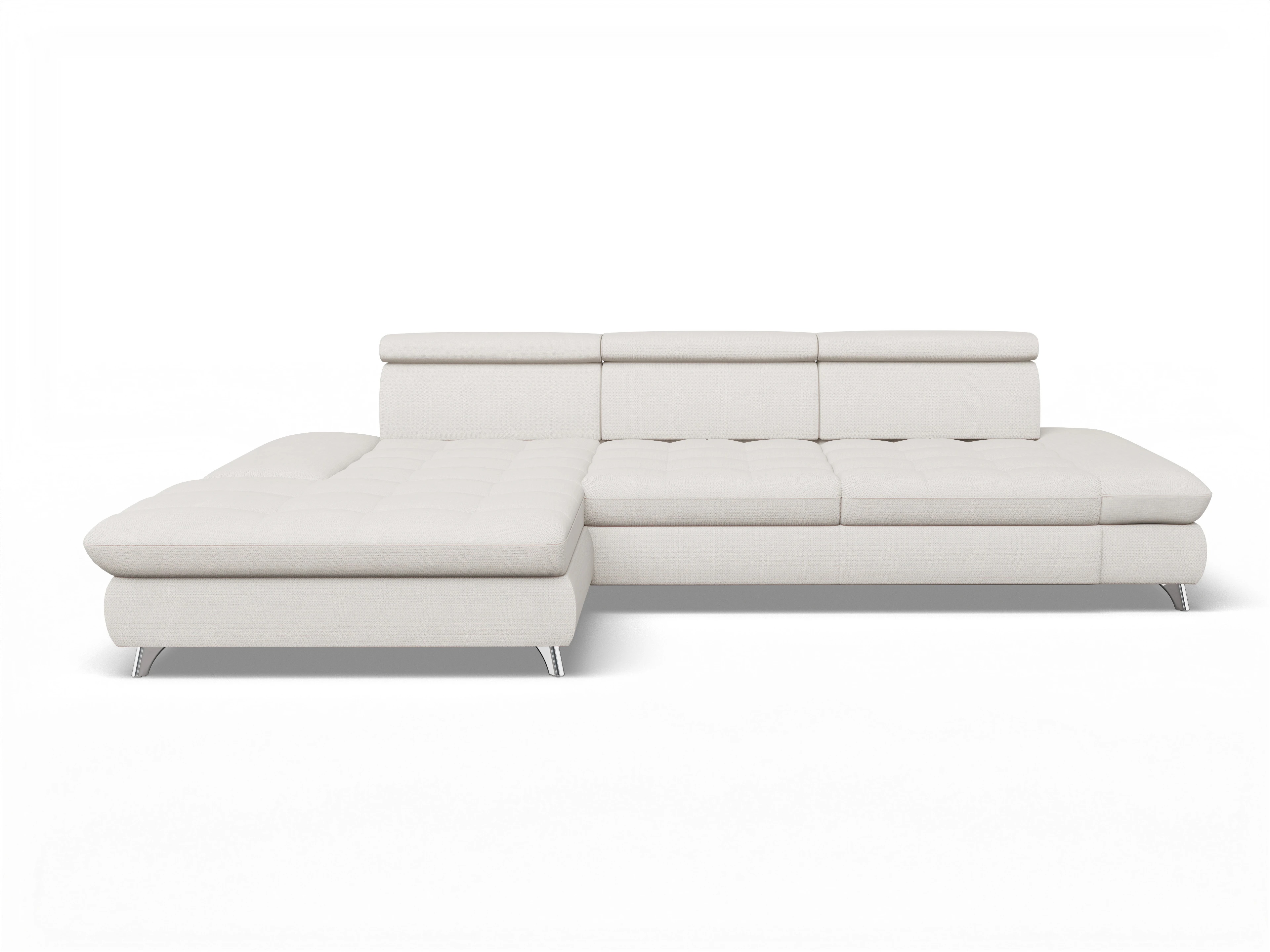 Ansicht des Produktes Memphis Stoff Ecksofa links Abschluss offen in Stoff Beige