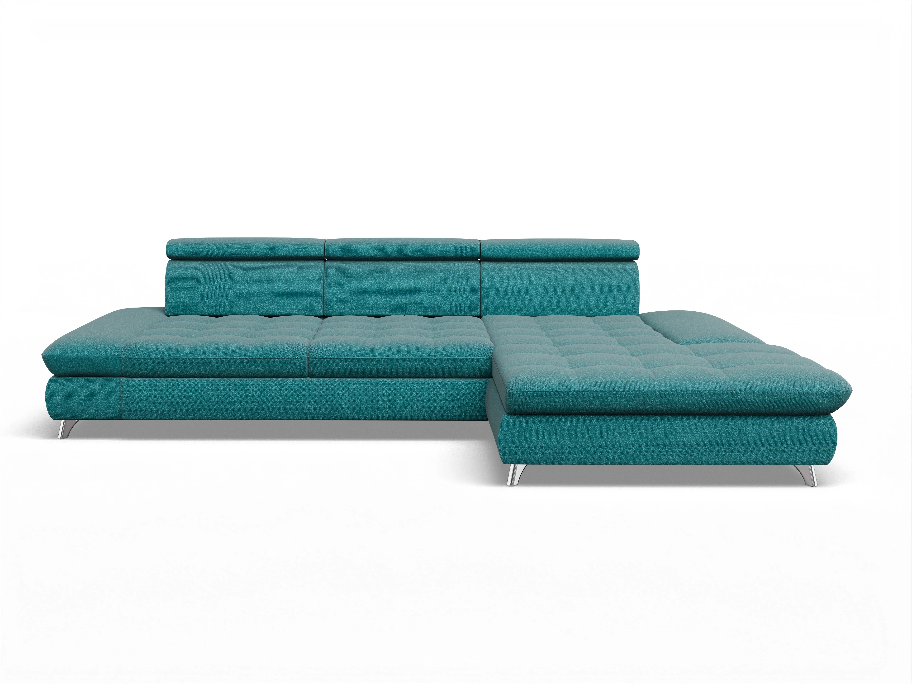 Ansicht des Produktes Memphis Stoff Ecksofa rechts Abschluss offen in Stoff Gelb