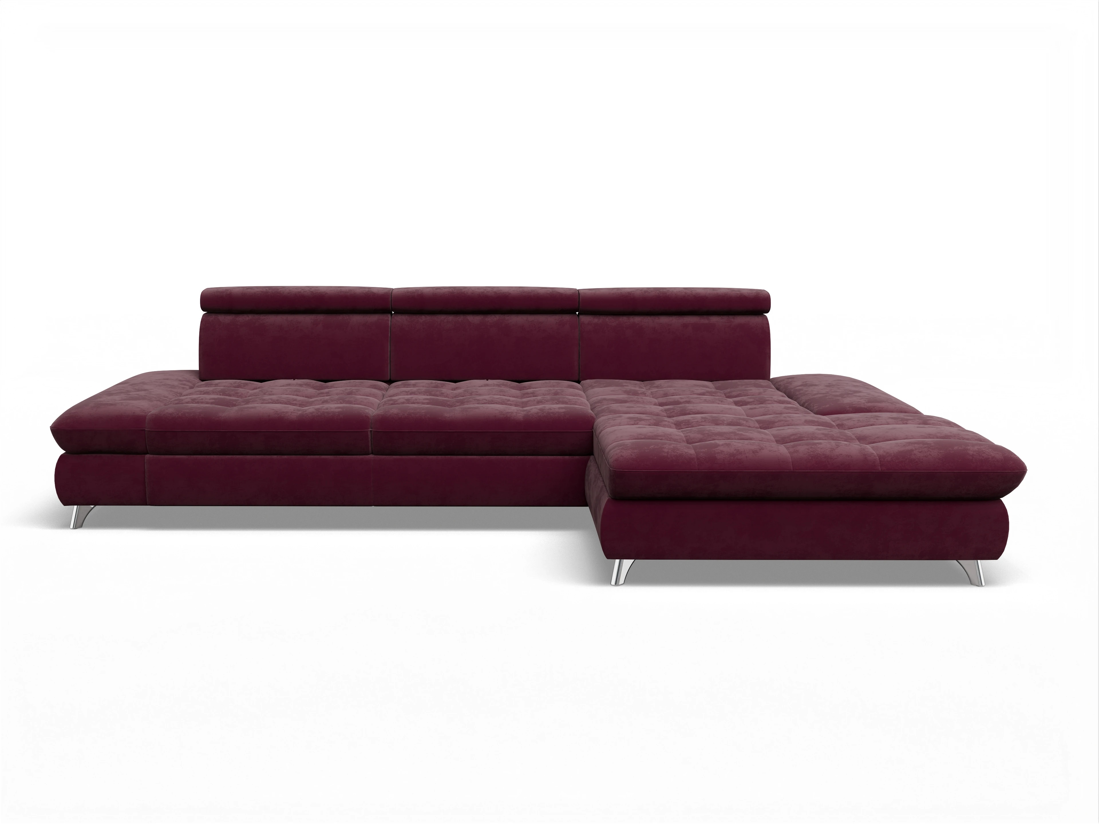 Ansicht des Produktes Memphis Stoff Ecksofa rechts Abschluss offen in Stoff Rot