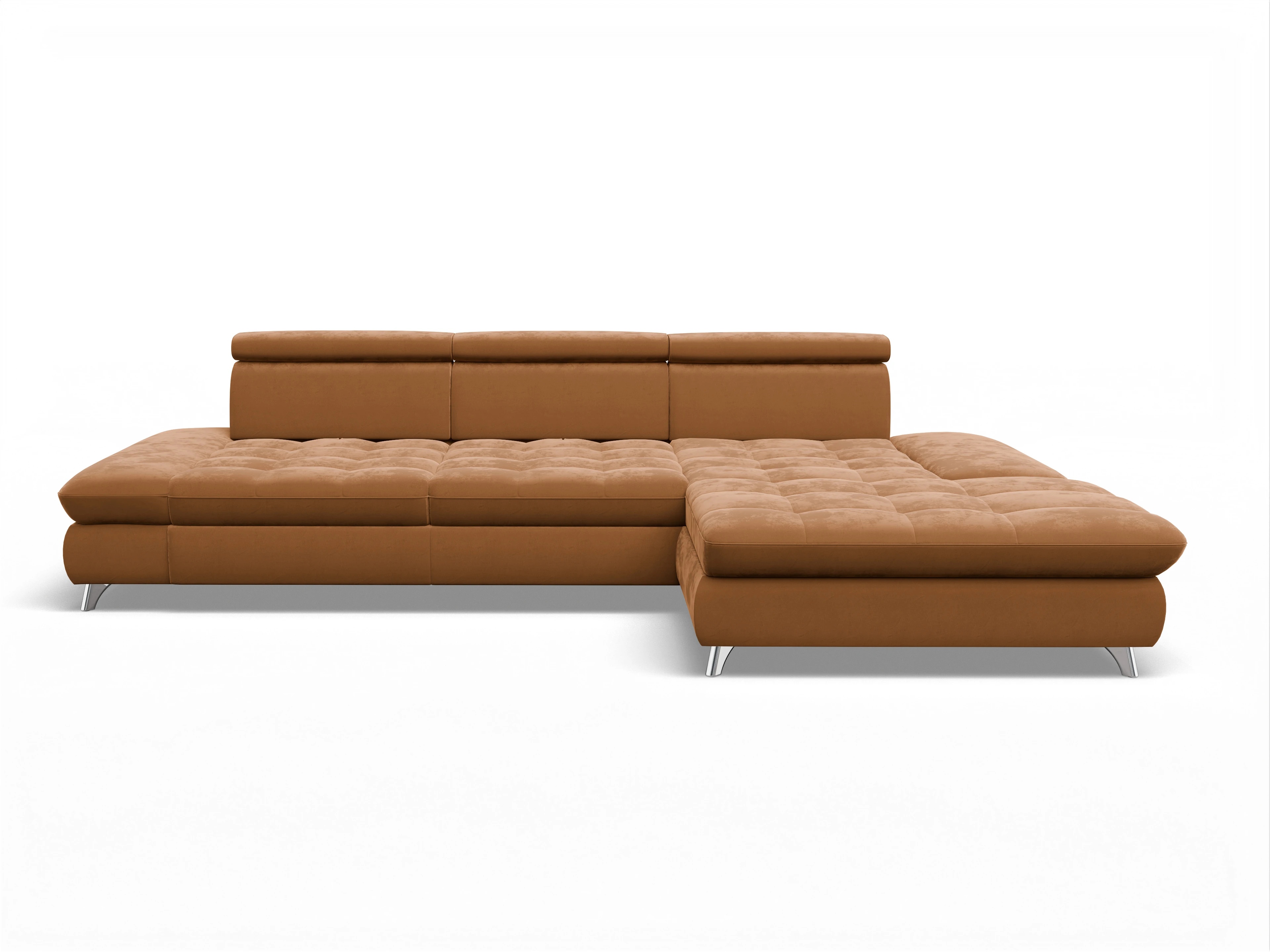 Ansicht des Produktes Memphis Stoff Ecksofa rechts Abschluss offen in Stoff Gelb