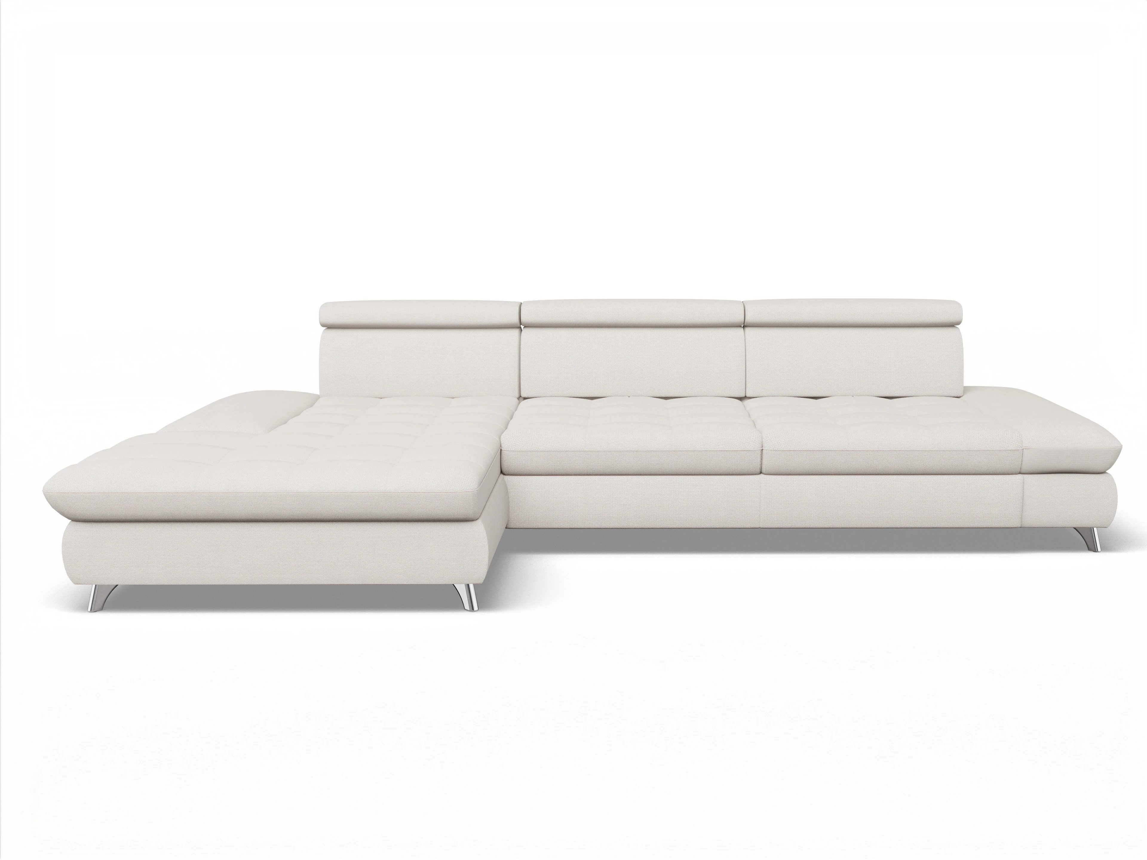 Ansicht des Produktes Memphis Stoff Ecksofa links Abschluss offen in Stoff Beige